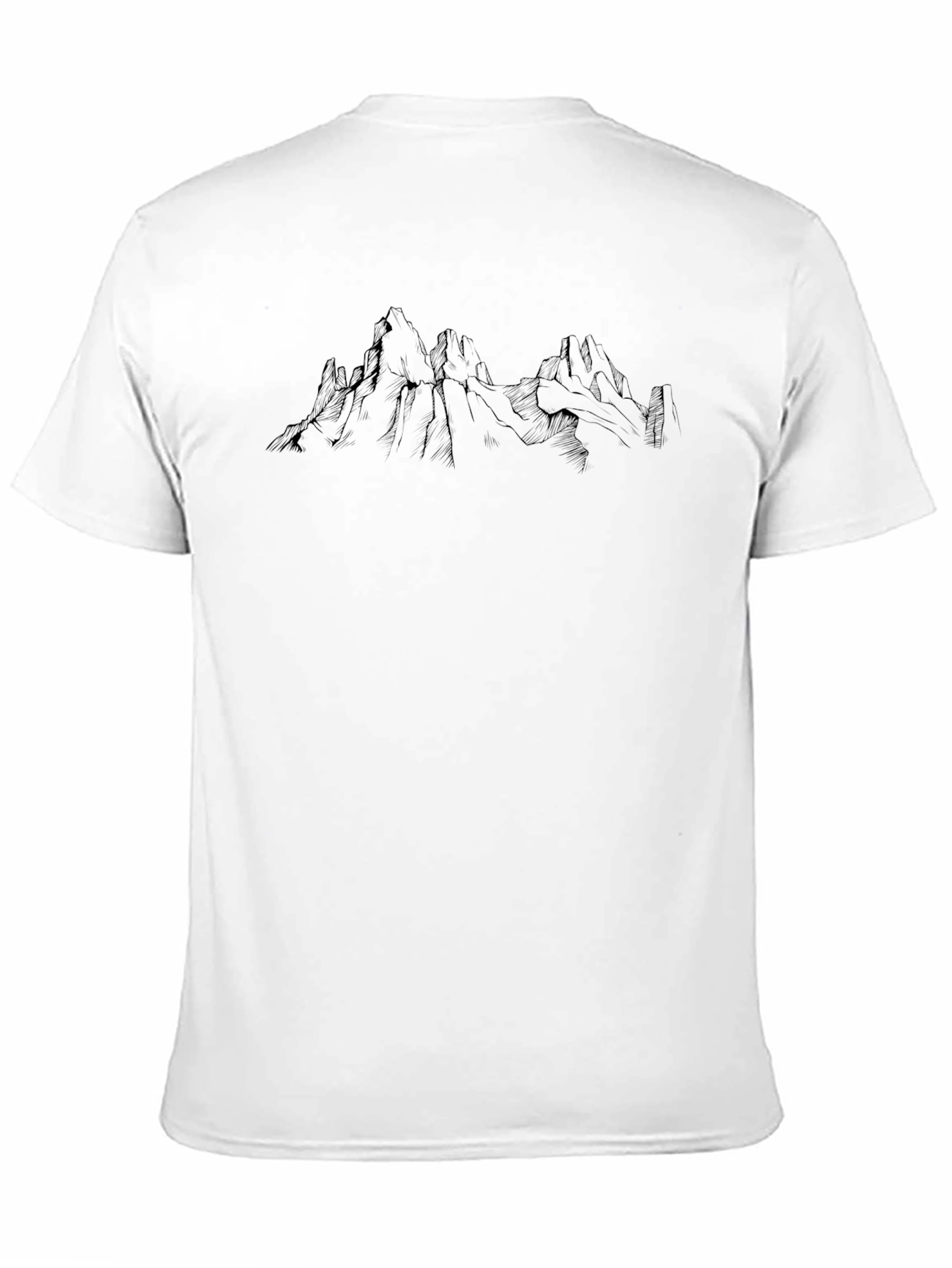 Mountain Sketch Graphic Tee - Soft Black Cotton T-Shirt