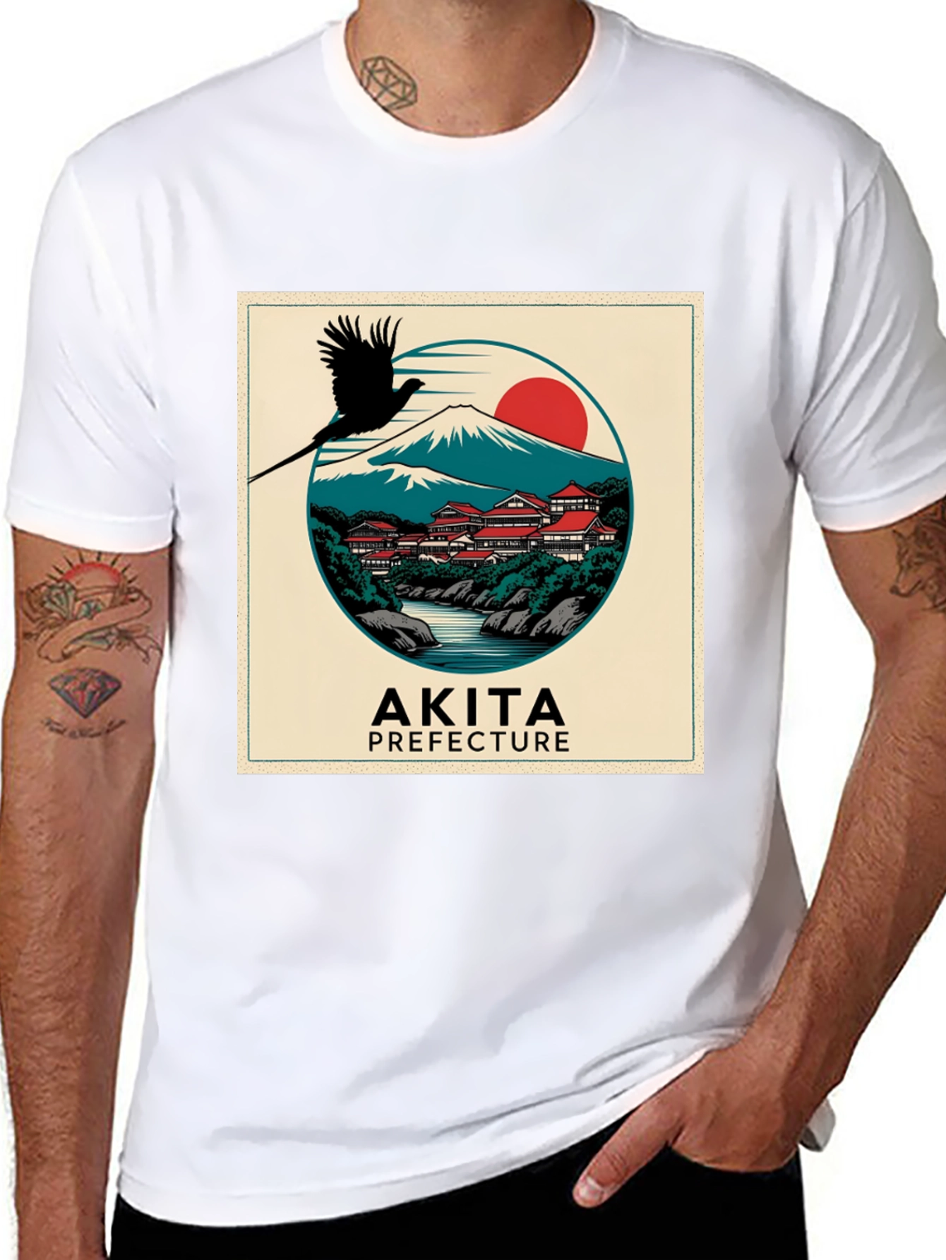 Akita Prefecture Graphic Tee - Japanese Landscape