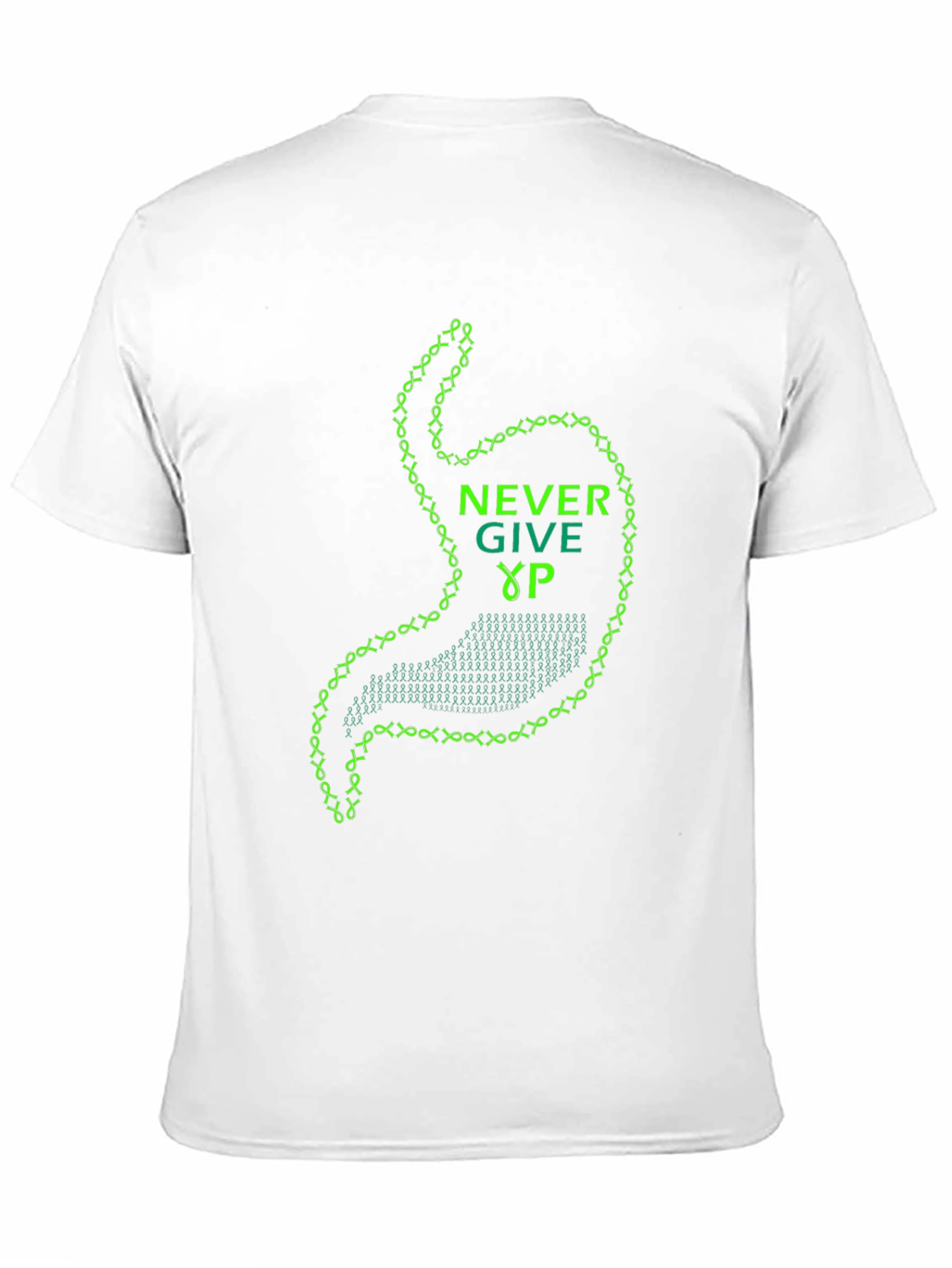 Never Give Up Stomach Graphic Tee - Black
