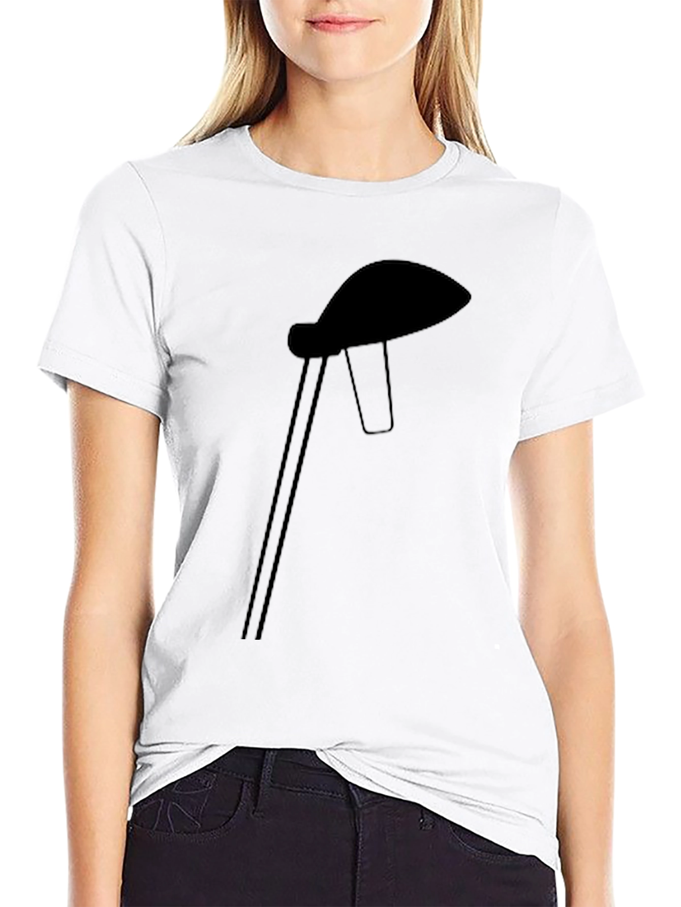 Modern Silhouette Table Lamp Graphic Tee - Black