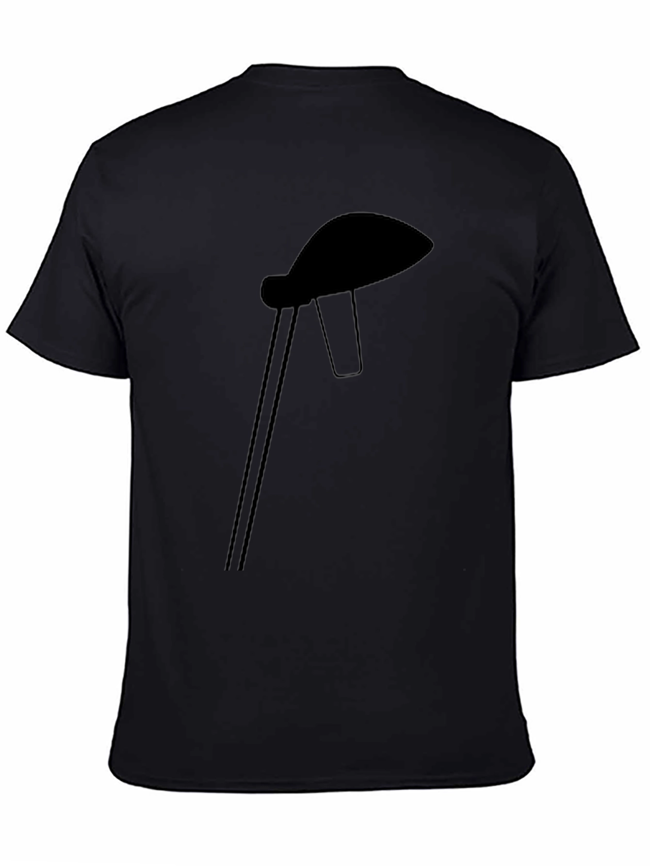 Modern Silhouette Table Lamp Graphic Tee - Black