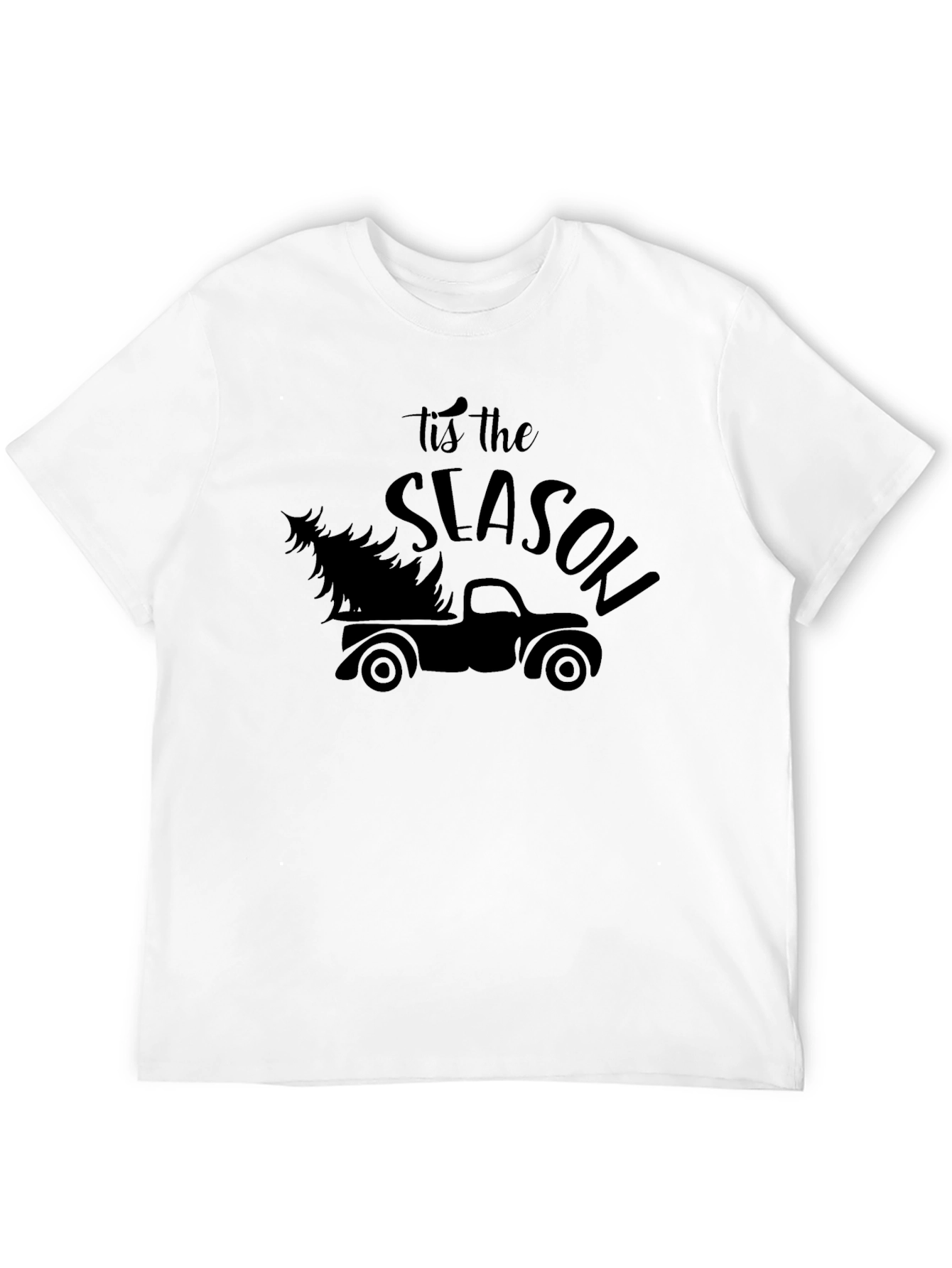 Tis the Season Truck Christmas Tree Graphic Tee