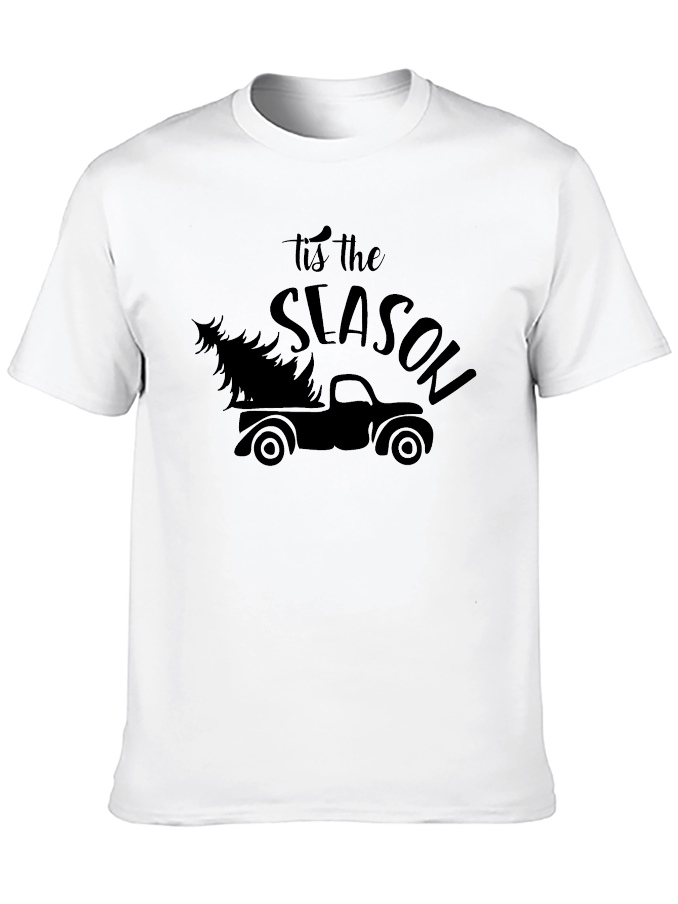 Tis the Season Truck Christmas Tree Graphic Tee