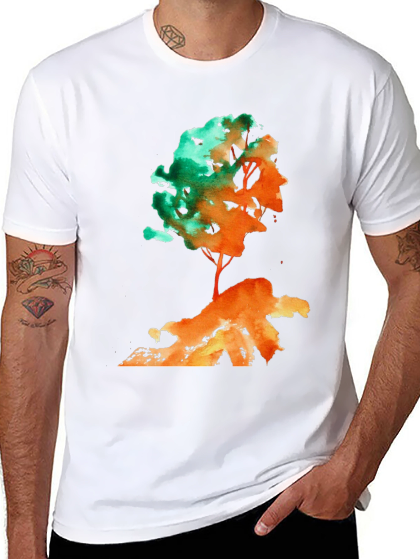 Watercolor Tree Graphic T-Shirt