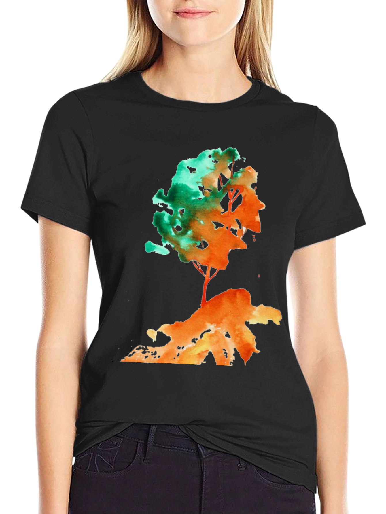 Watercolor Tree Graphic T-Shirt