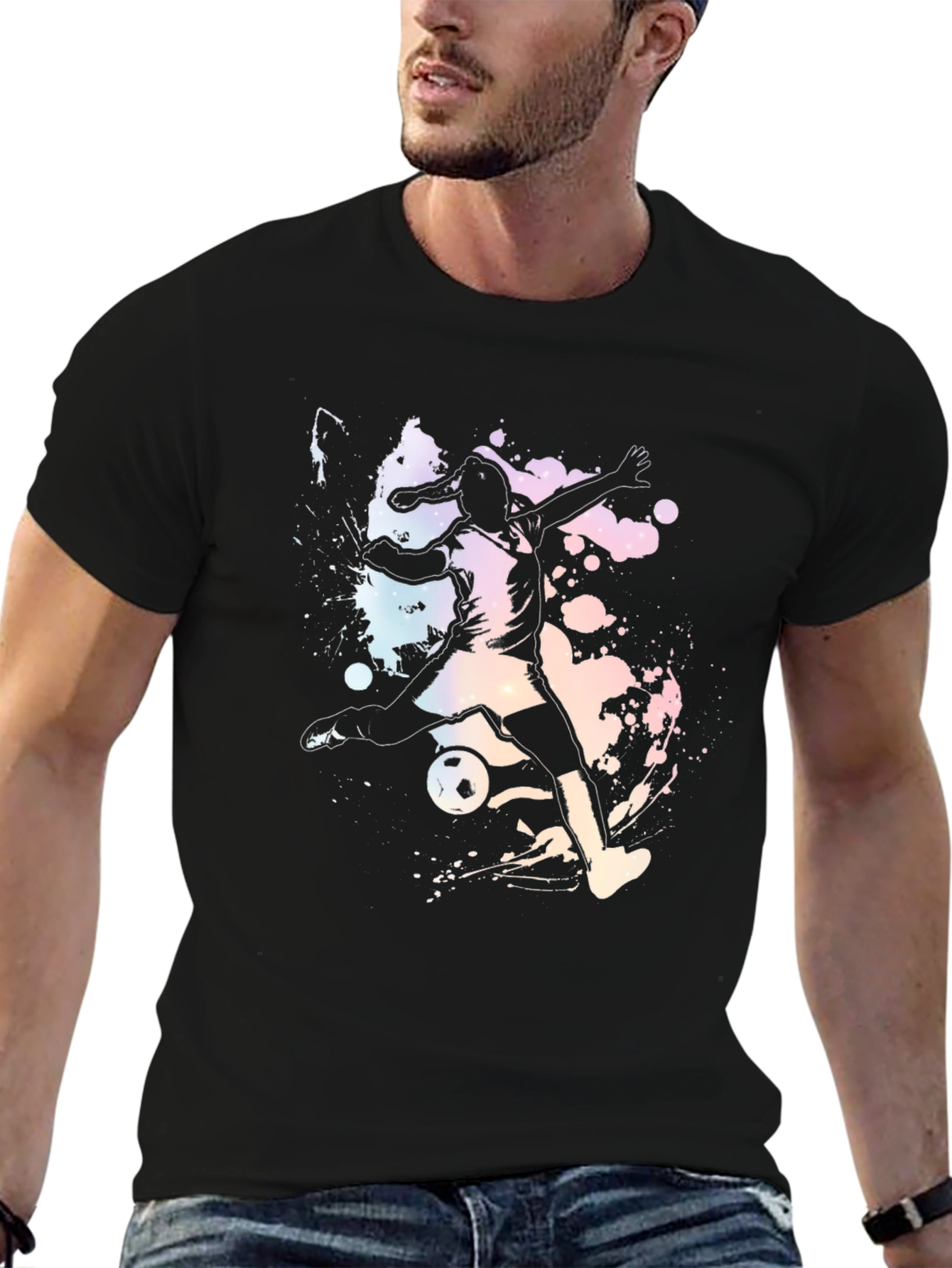 Soccer Player Graphic Print T-Shirt