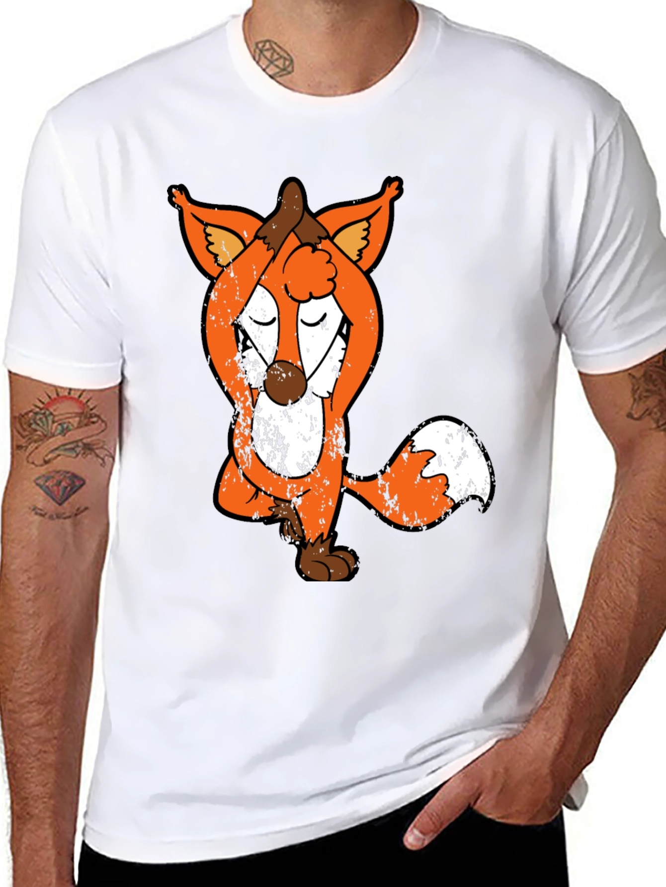 Yoga Fox Graphic Tee - Relaxed Fit Unique Design