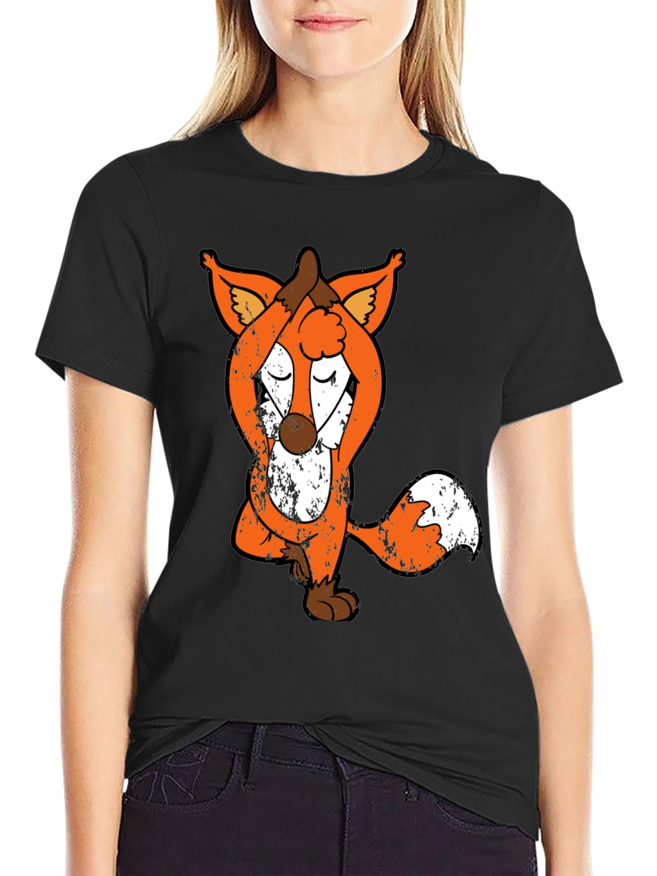 Yoga Fox Graphic Tee - Relaxed Fit Unique Design