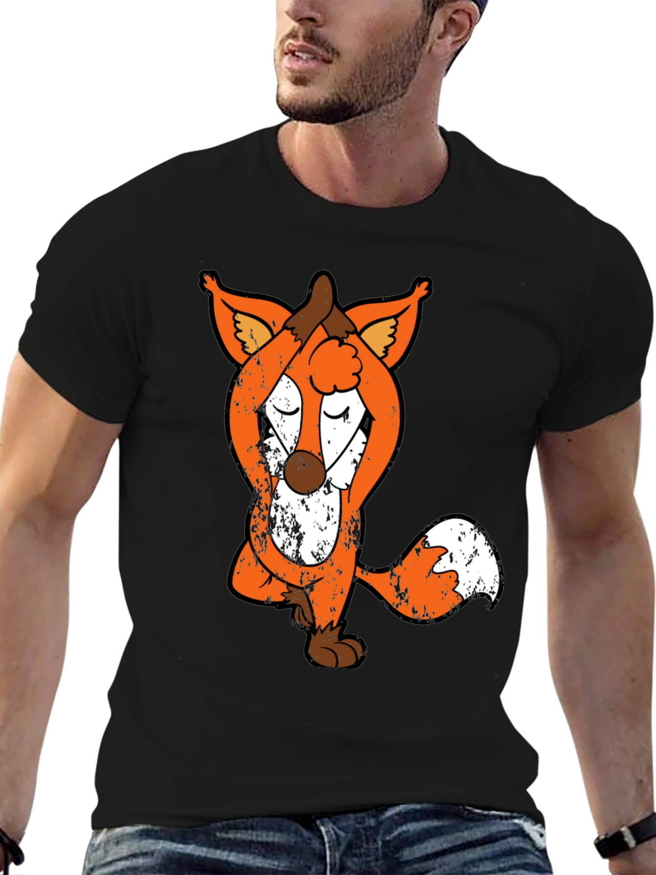 Yoga Fox Graphic Tee - Relaxed Fit Unique Design