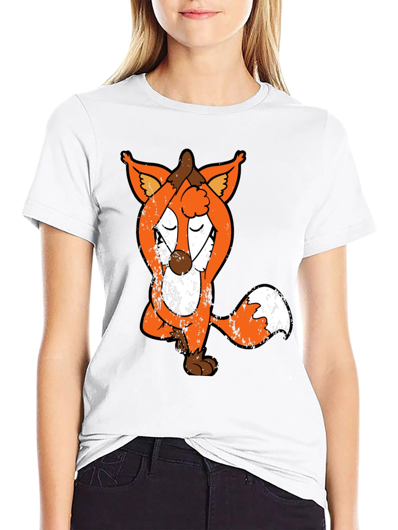 Yoga Fox Graphic Tee - Relaxed Fit Unique Design