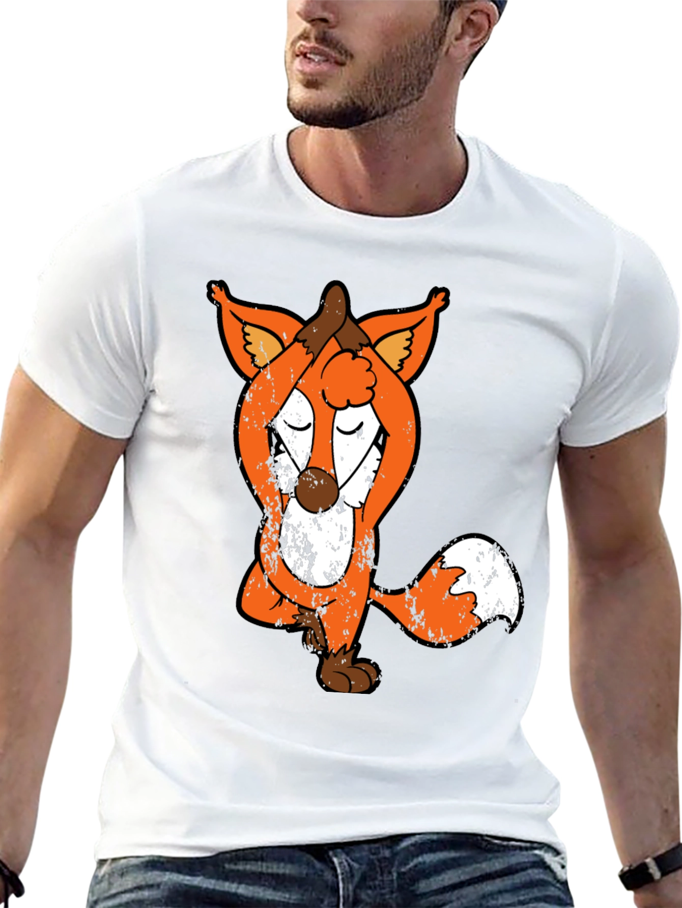 Yoga Fox Graphic Tee - Relaxed Fit Unique Design