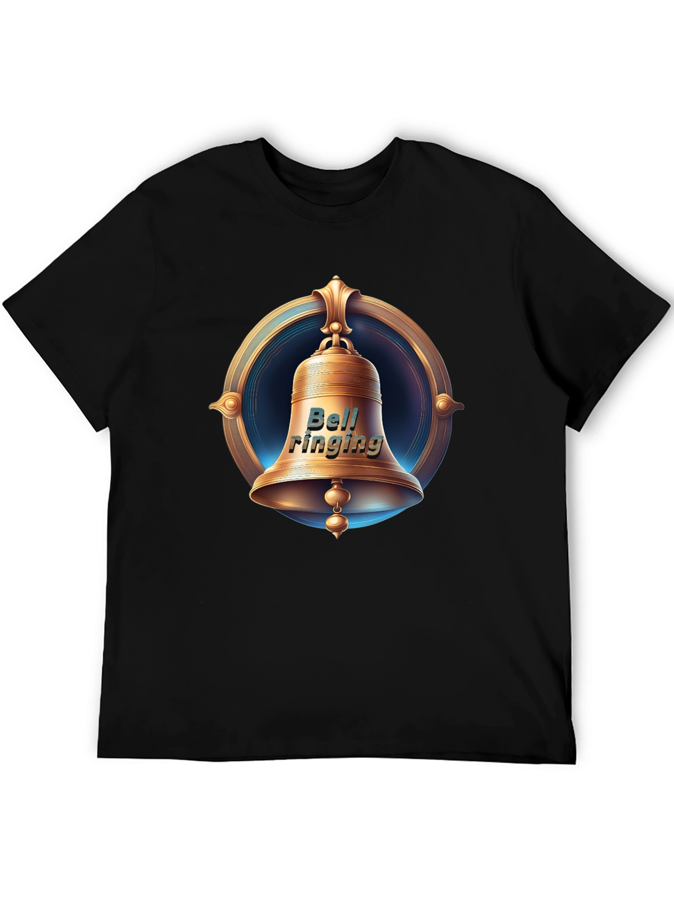 Ringing Bell Graphic Tee - Classic Black Cotton T-Shirt