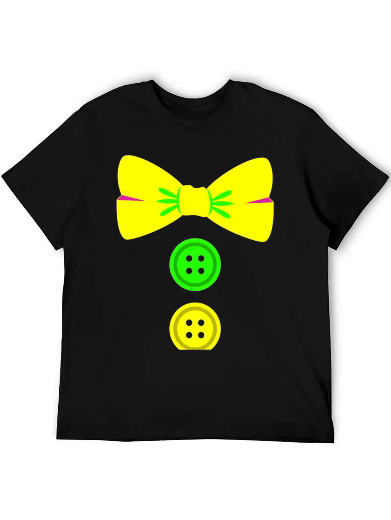 Clown Bow Tie & Buttons Graphic Tee - Black