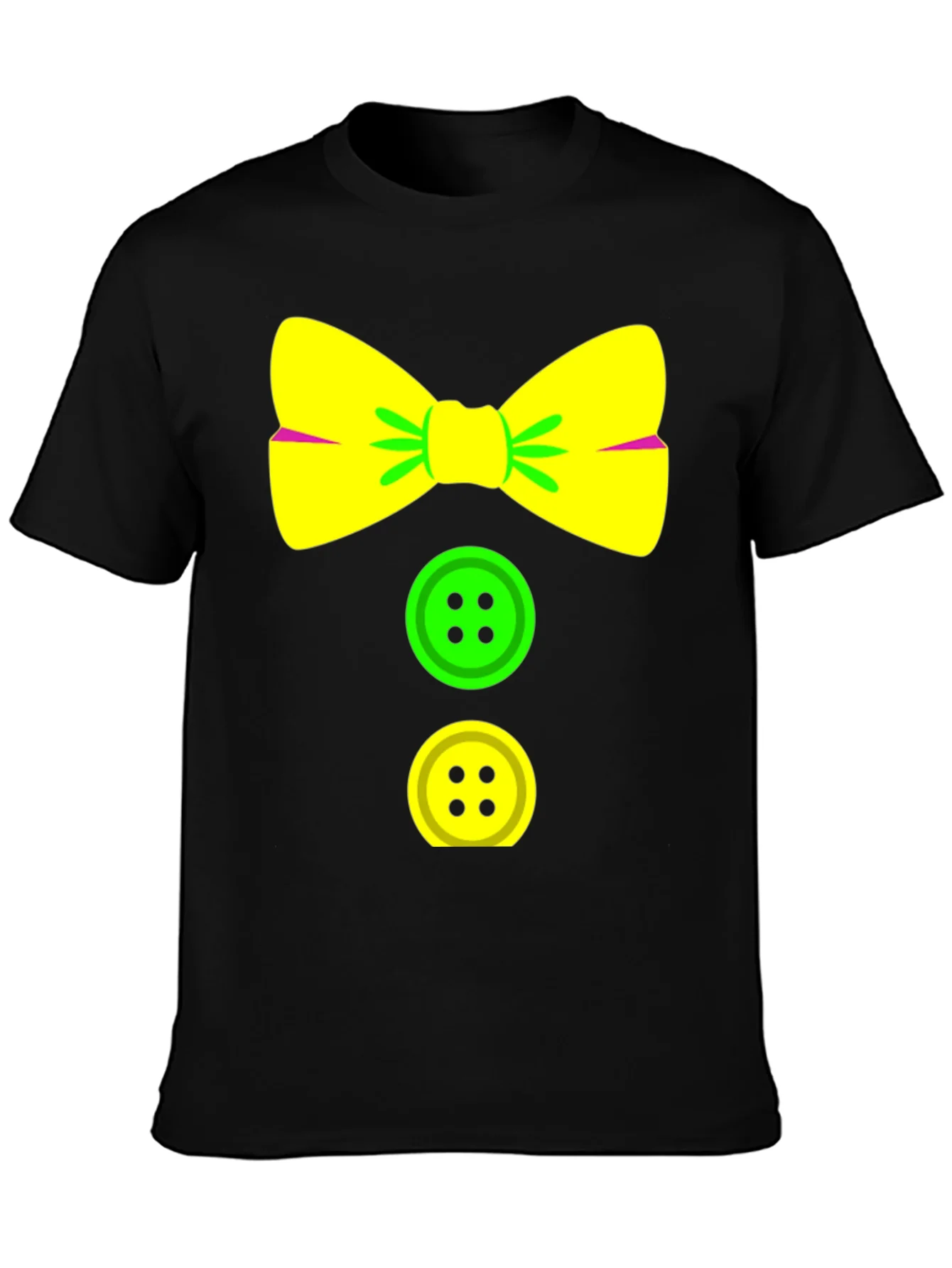 Clown Bow Tie & Buttons Graphic Tee - Black