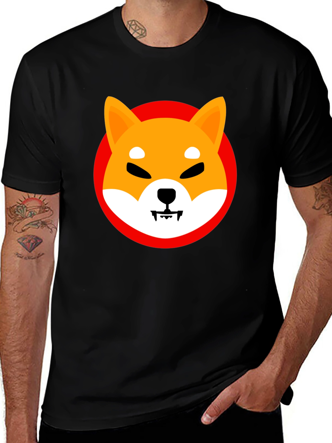 Shiba Inu Graphic T-Shirt - Black