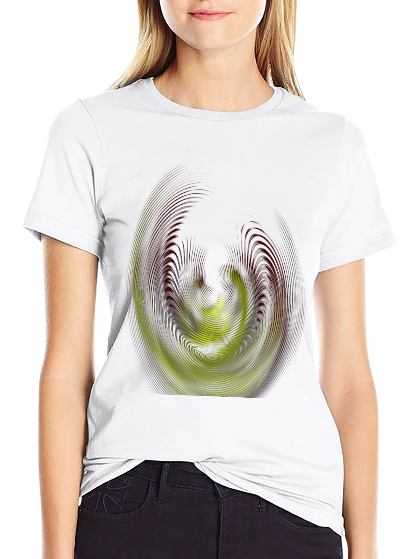 Abstract Swirl Graphic Print Tee - Modern Style