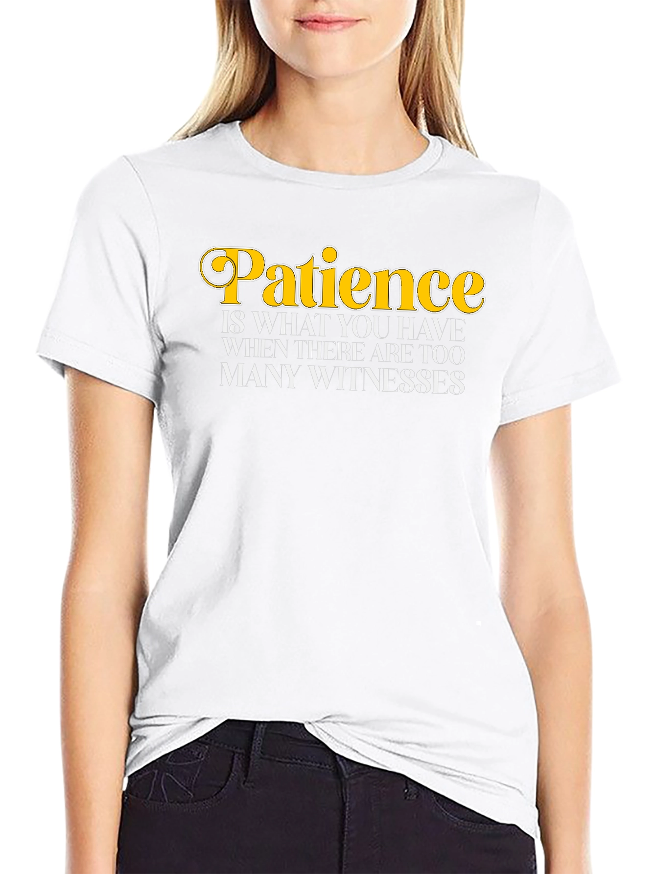 Patience Humor Graphic Tee - Black