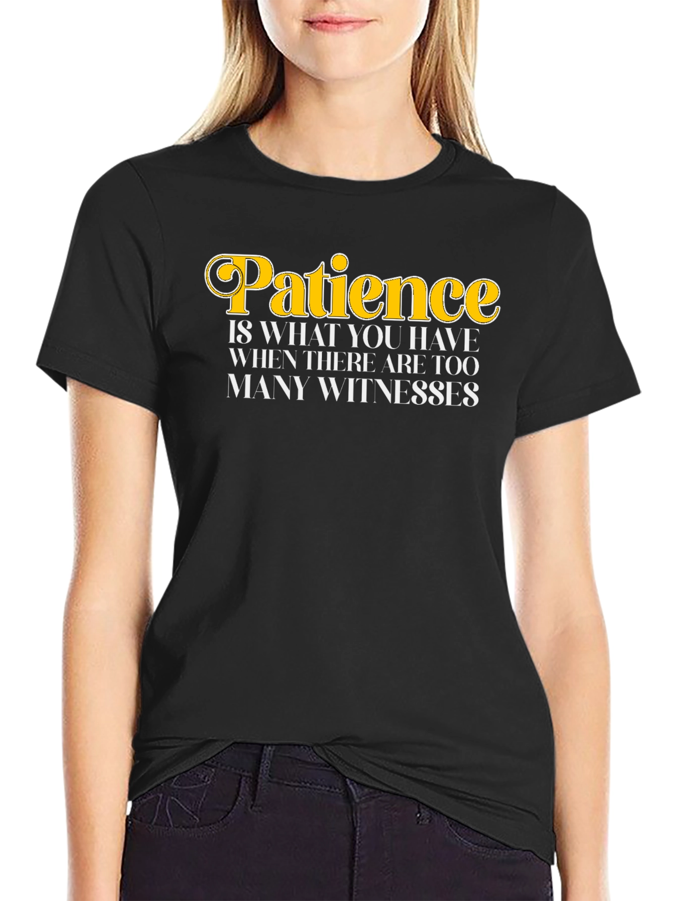 Patience Humor Graphic Tee - Black