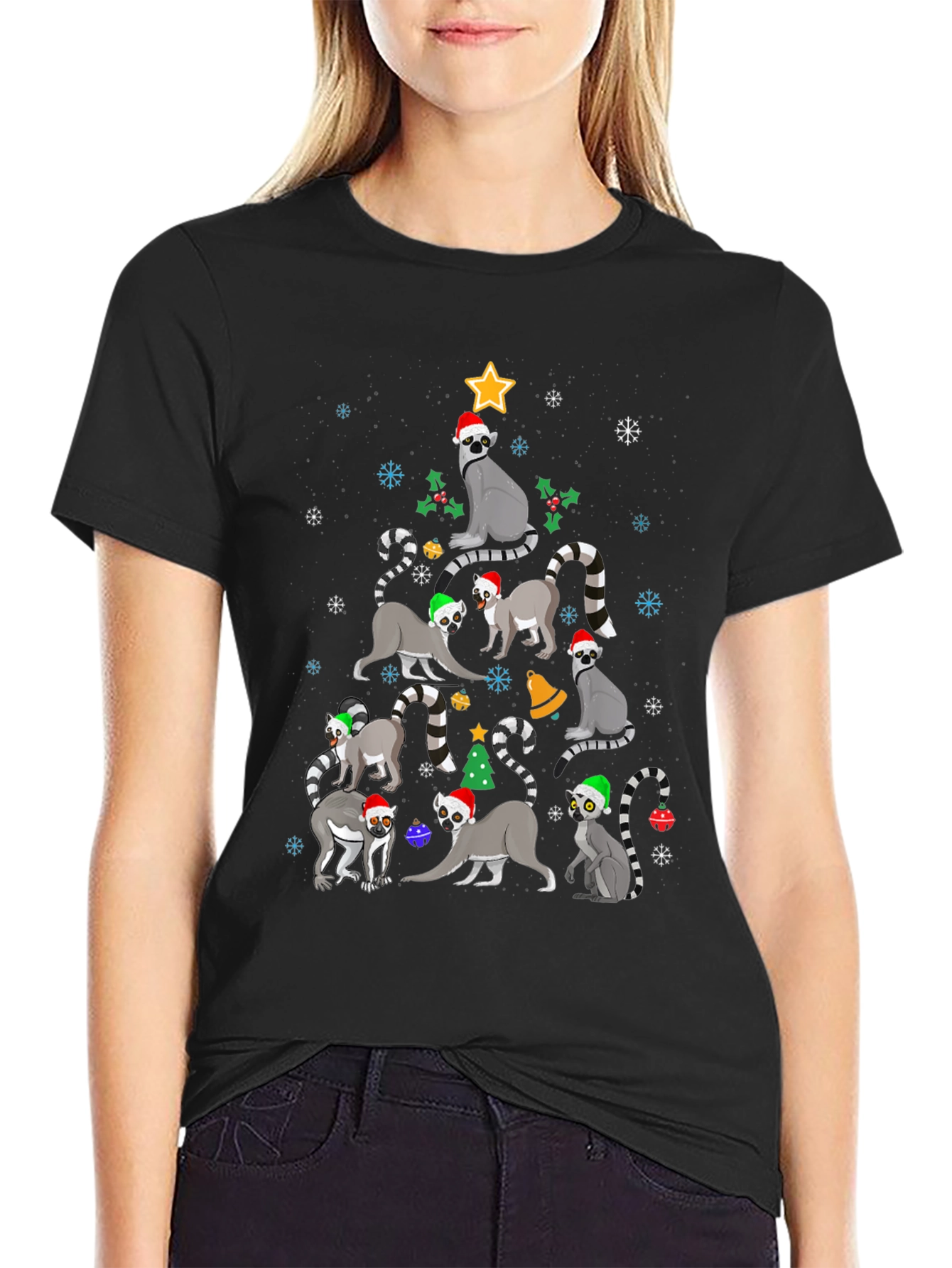 Festive Lemur Christmas Tree T-Shirt