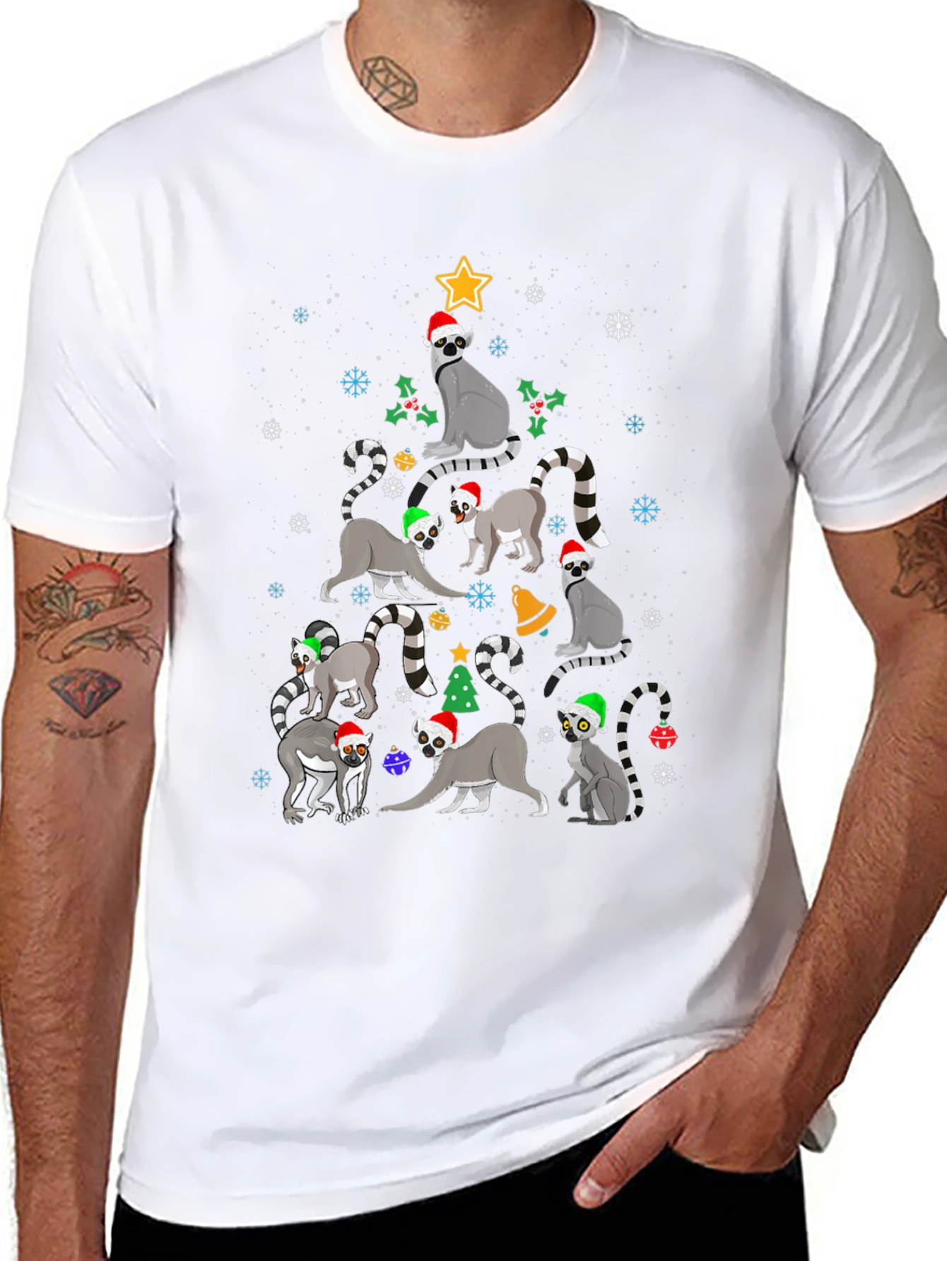 Festive Lemur Christmas Tree T-Shirt