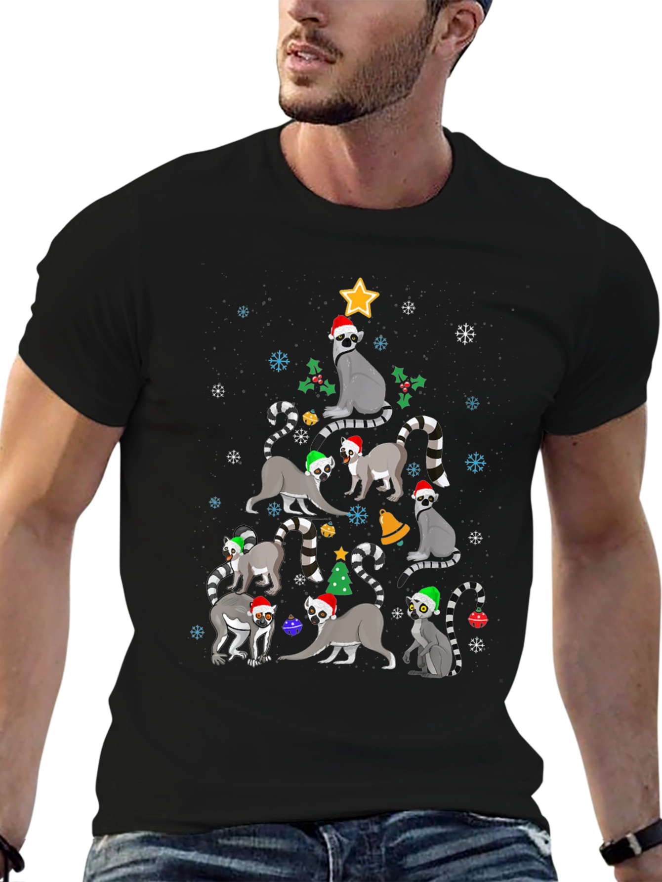 Festive Lemur Christmas Tree T-Shirt