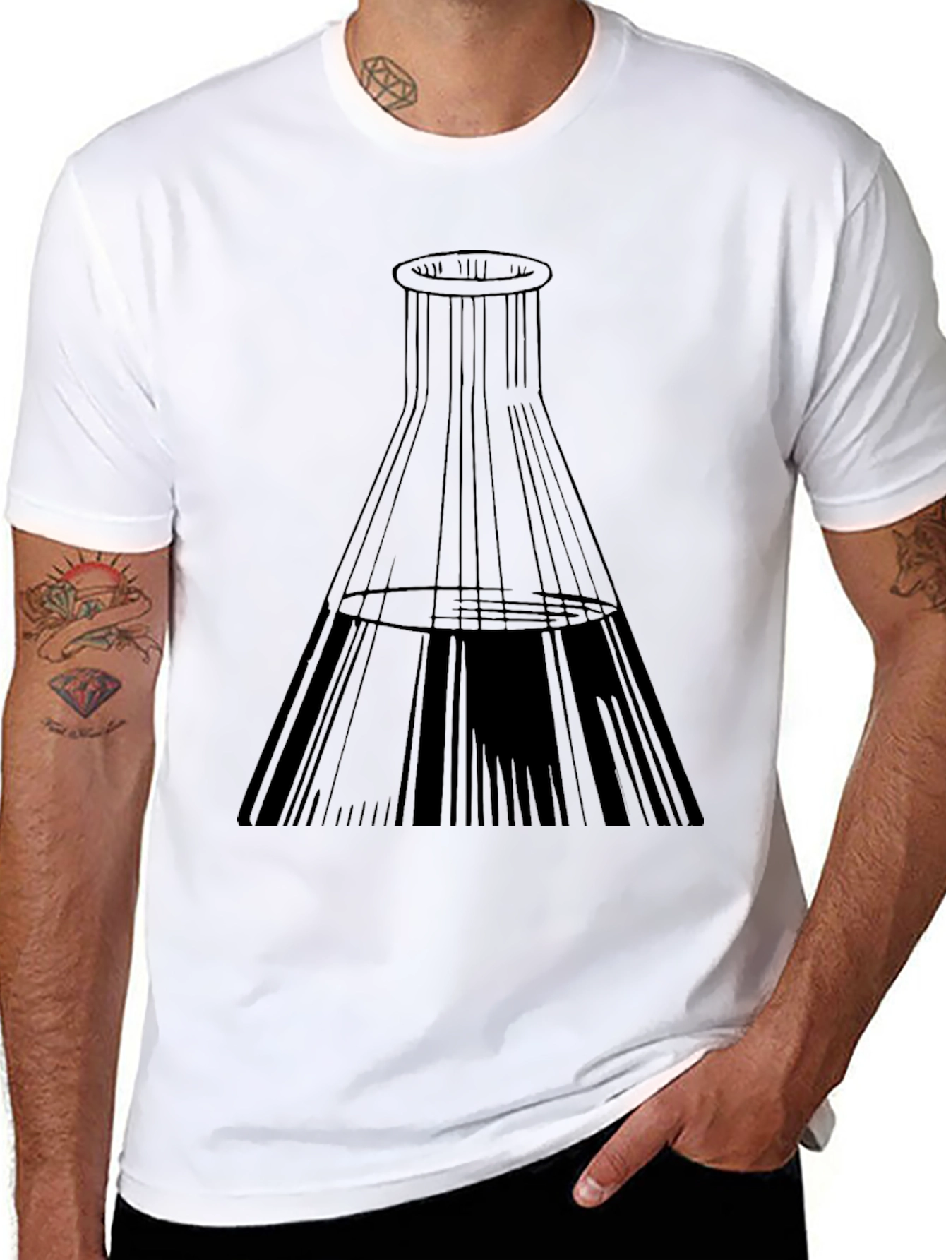 Science Beaker Graphic Tee - Black