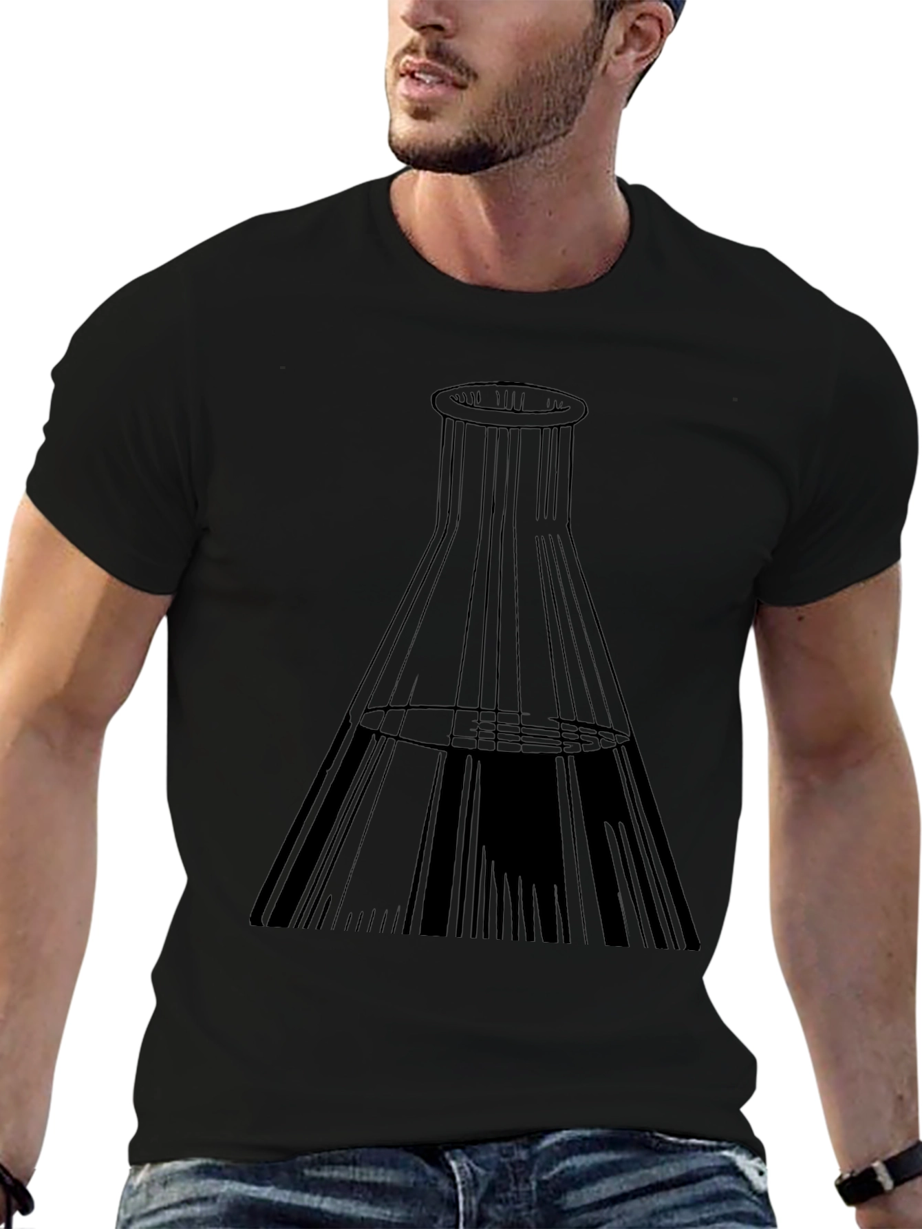 Science Beaker Graphic Tee - Black