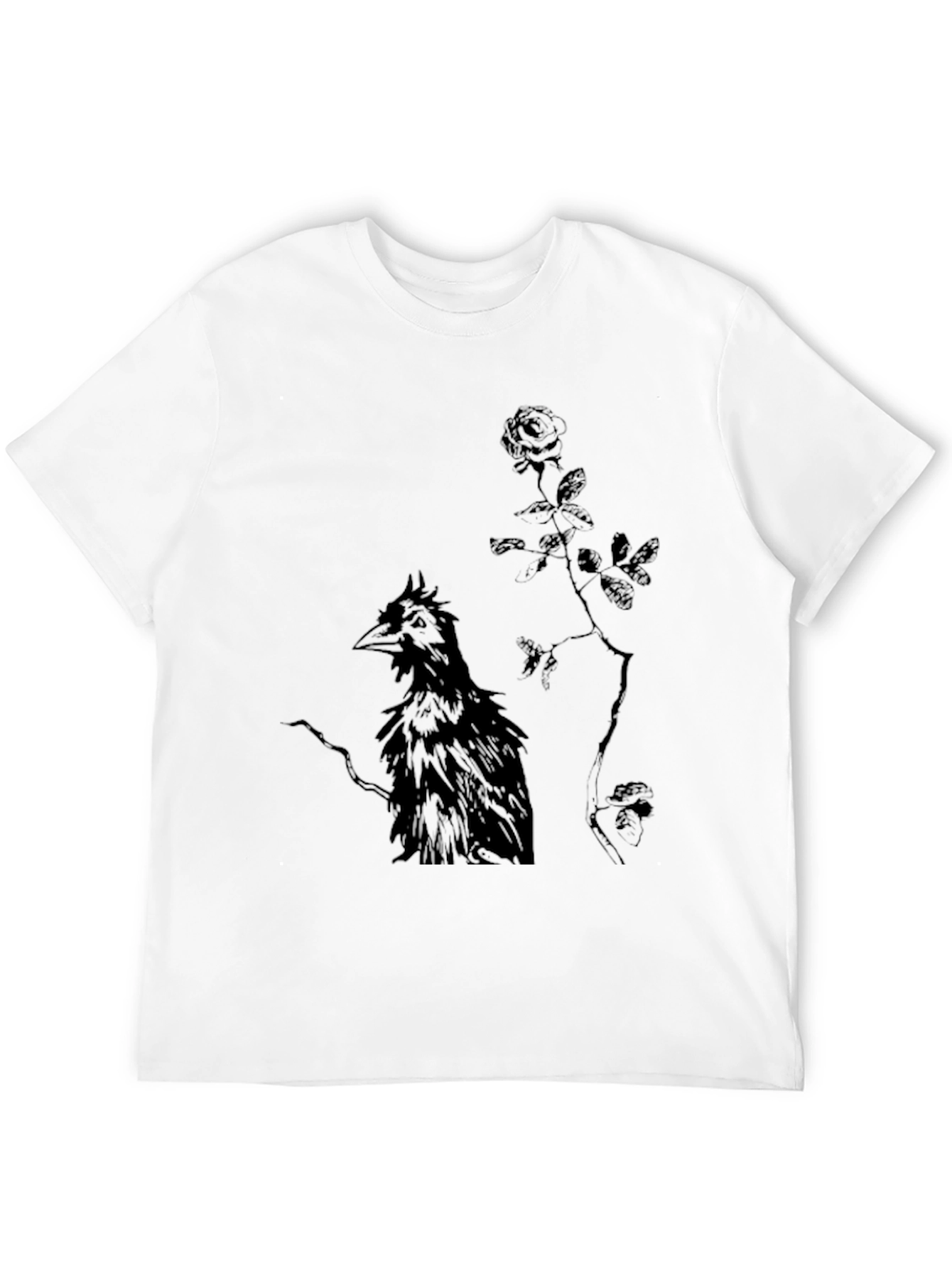 Raven and Rose Graphic Black T-Shirt
