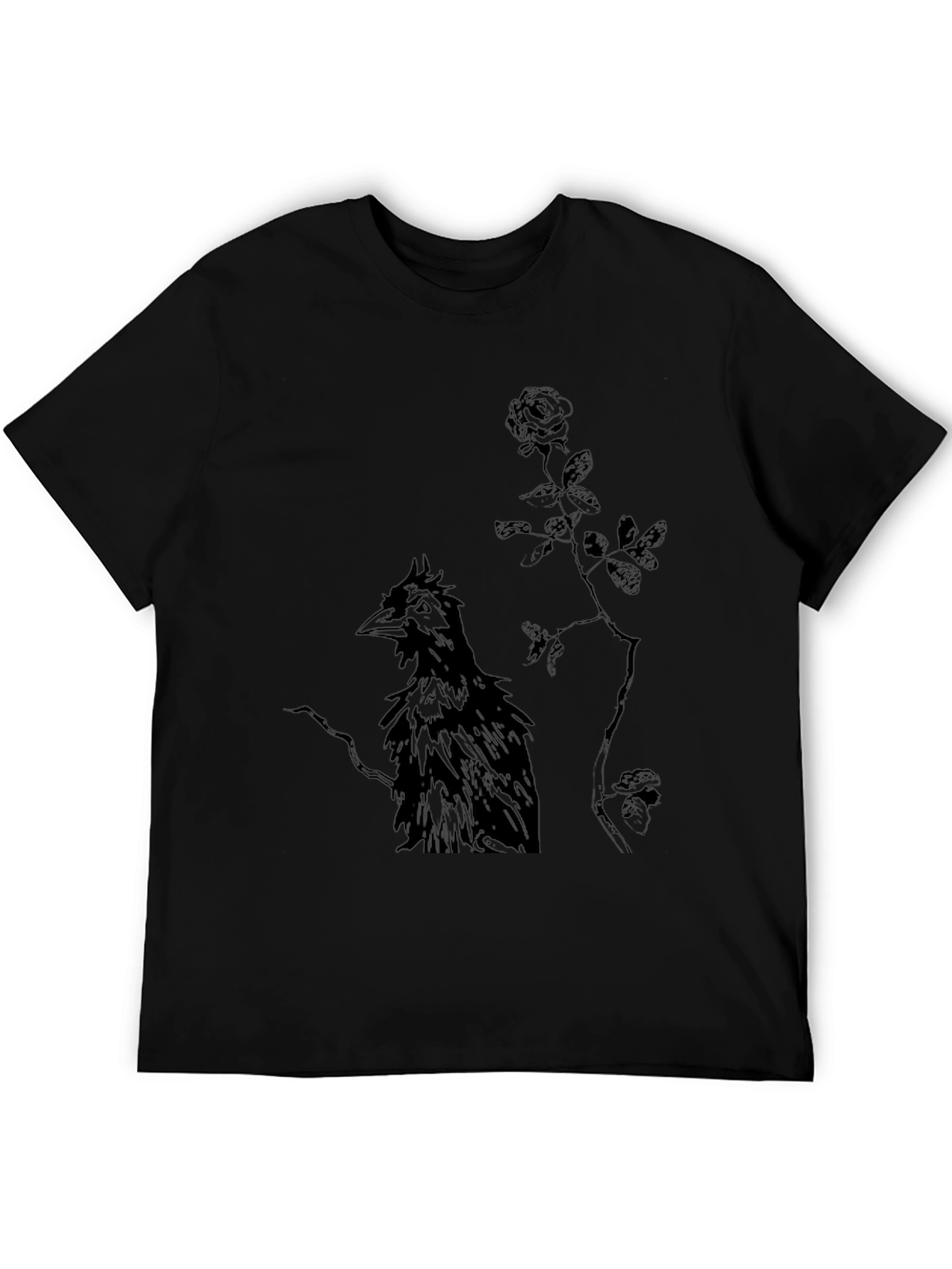 Raven and Rose Graphic Black T-Shirt