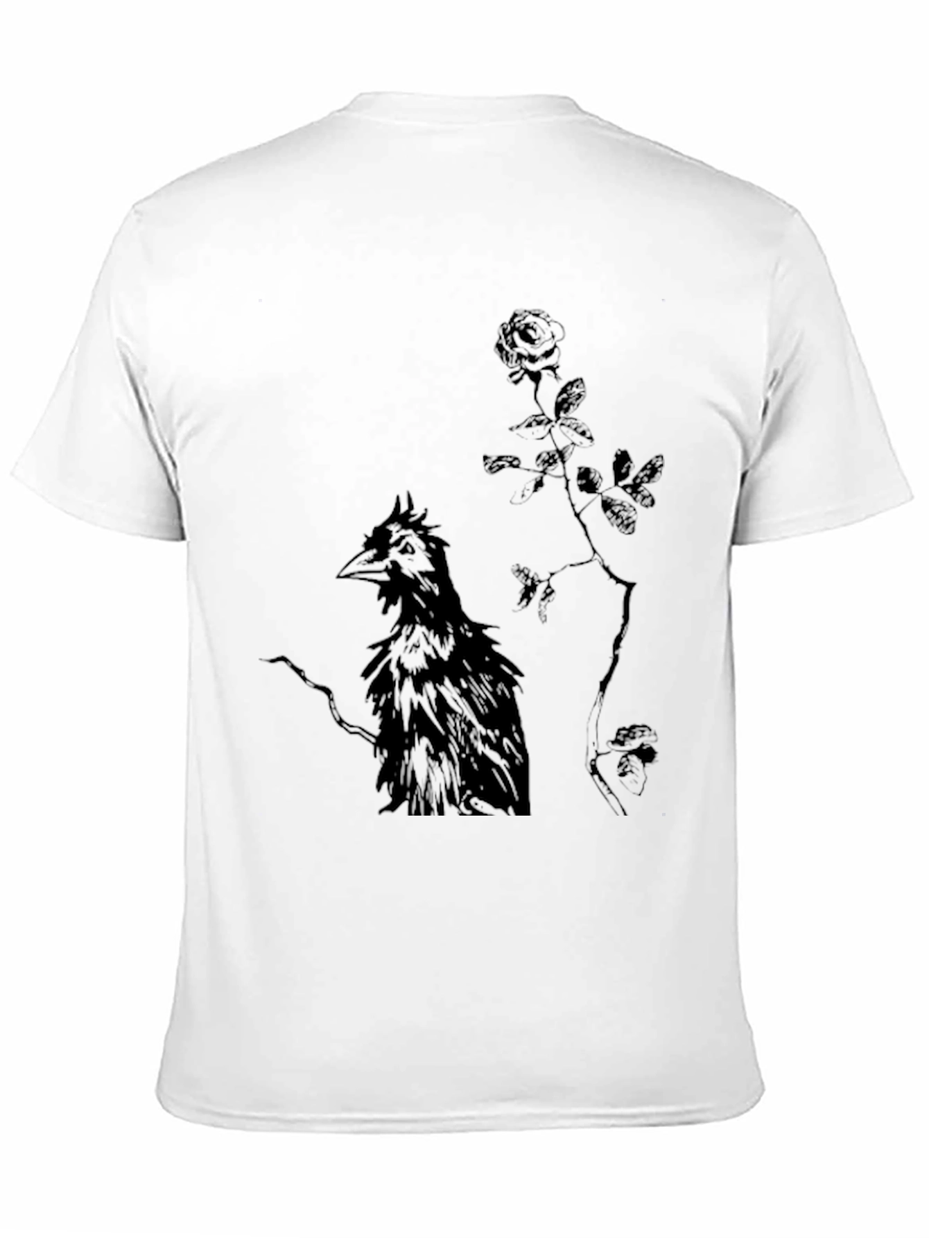 Raven and Rose Graphic Black T-Shirt