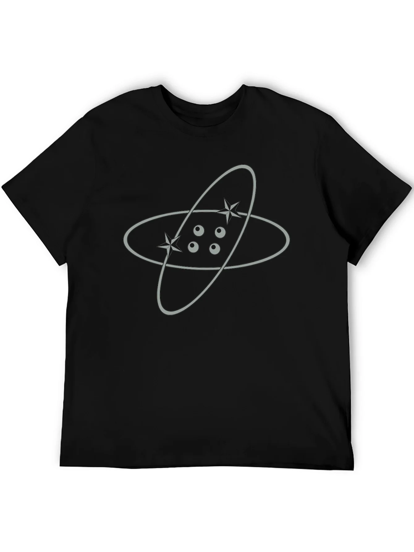 Orbit Star Graphic Tee - Black Cotton Blend Shirt