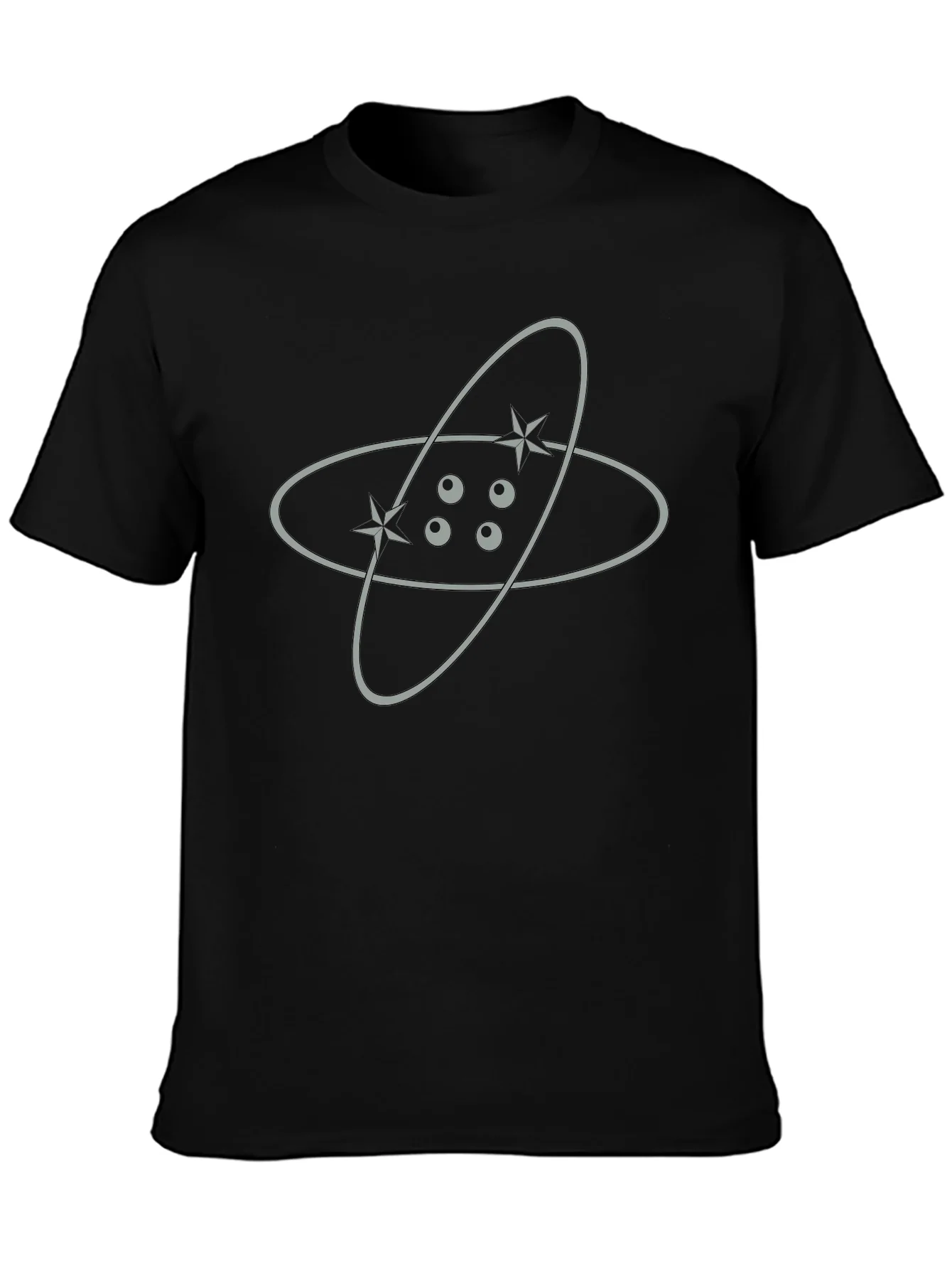Orbit Star Graphic Tee - Black Cotton Blend Shirt