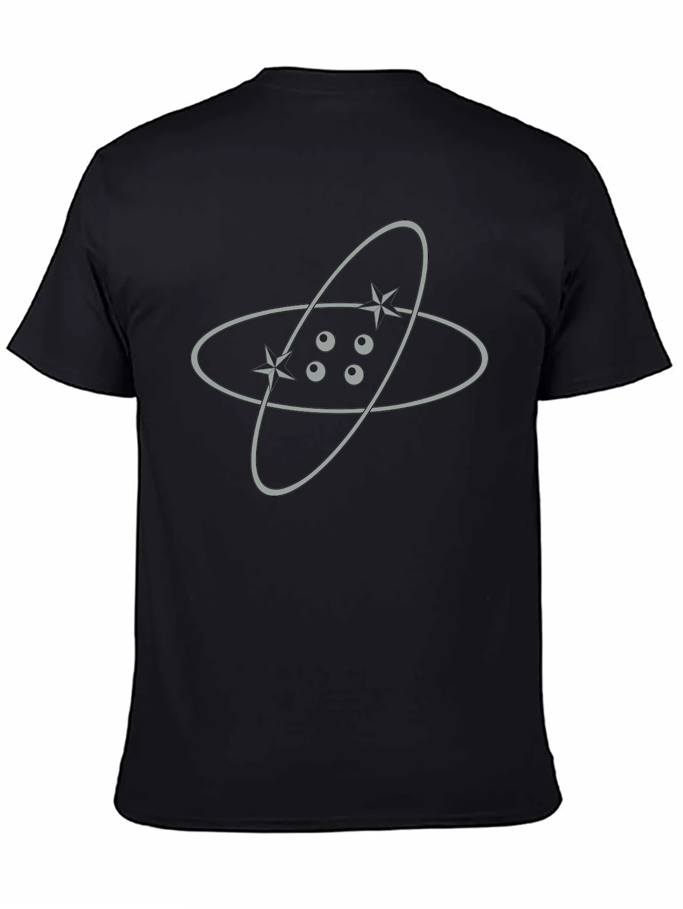 Orbit Star Graphic Tee - Black Cotton Blend Shirt