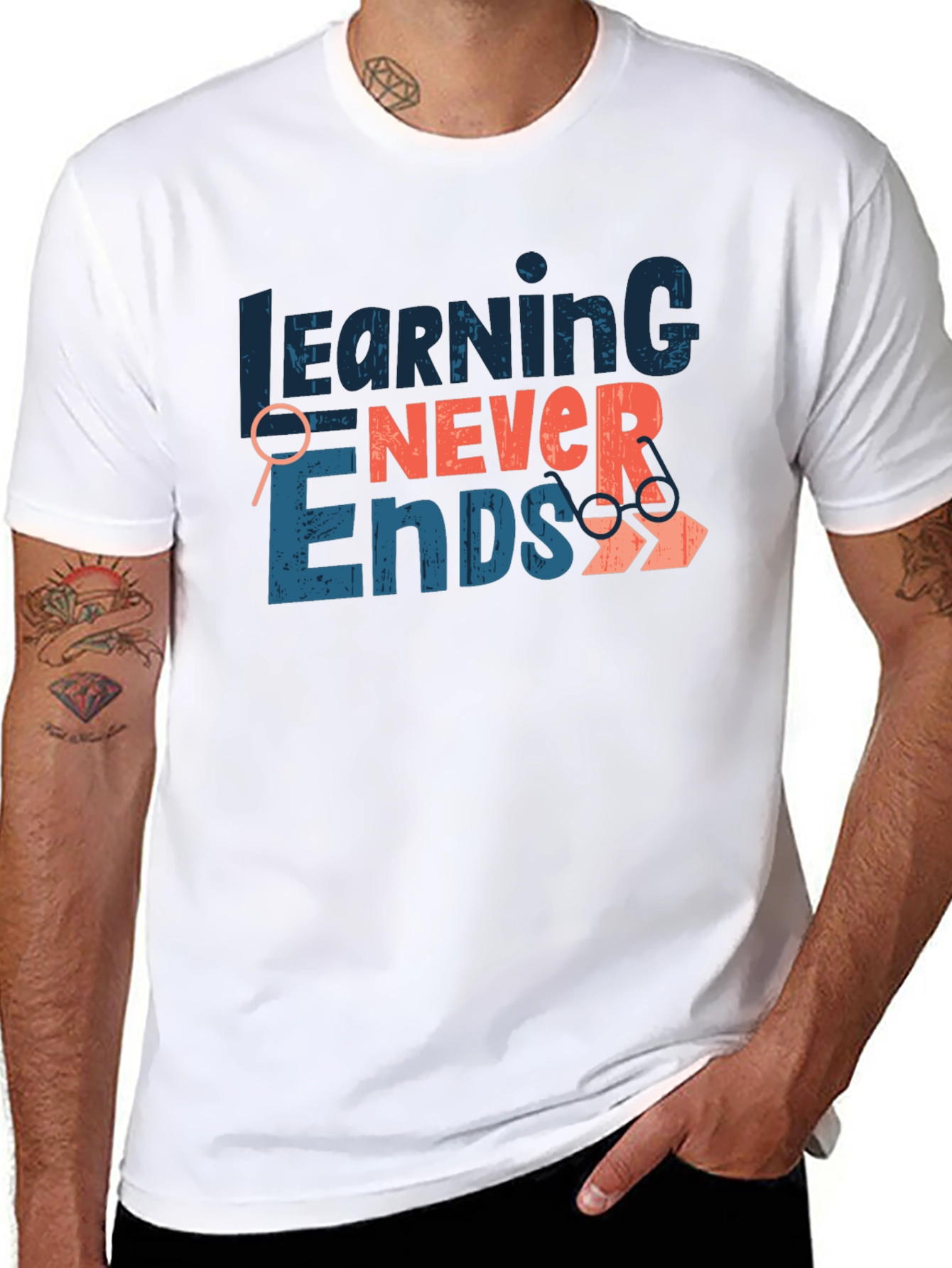 Learning Never Ends Graphic T-Shirt