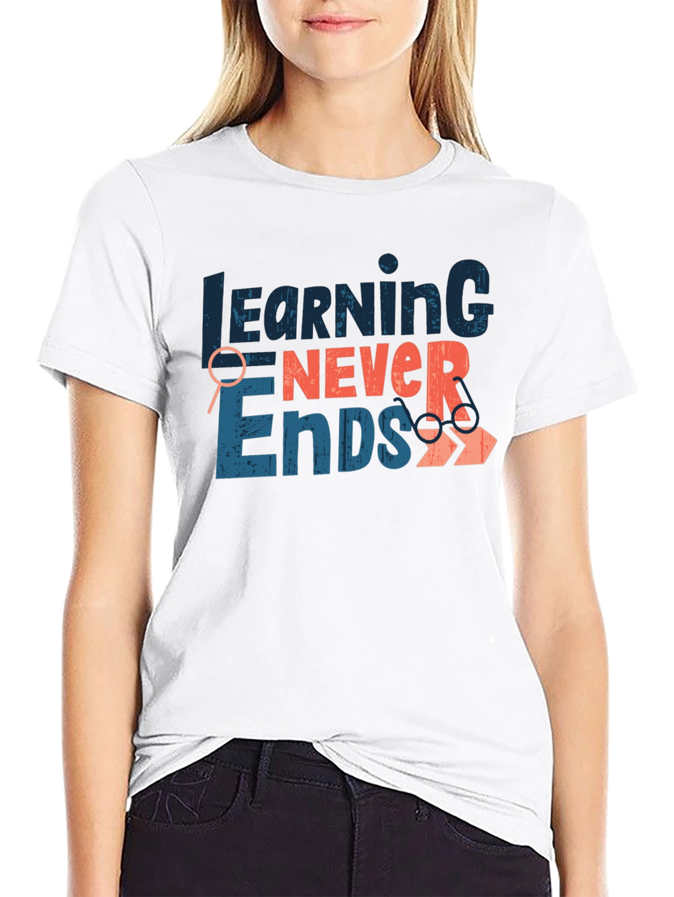 Learning Never Ends Graphic T-Shirt