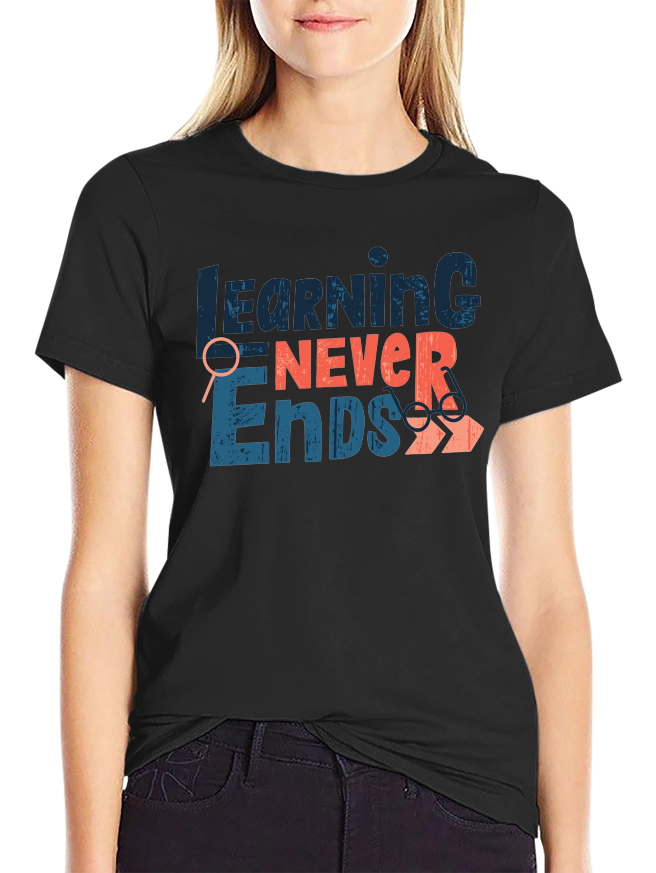 Learning Never Ends Graphic T-Shirt