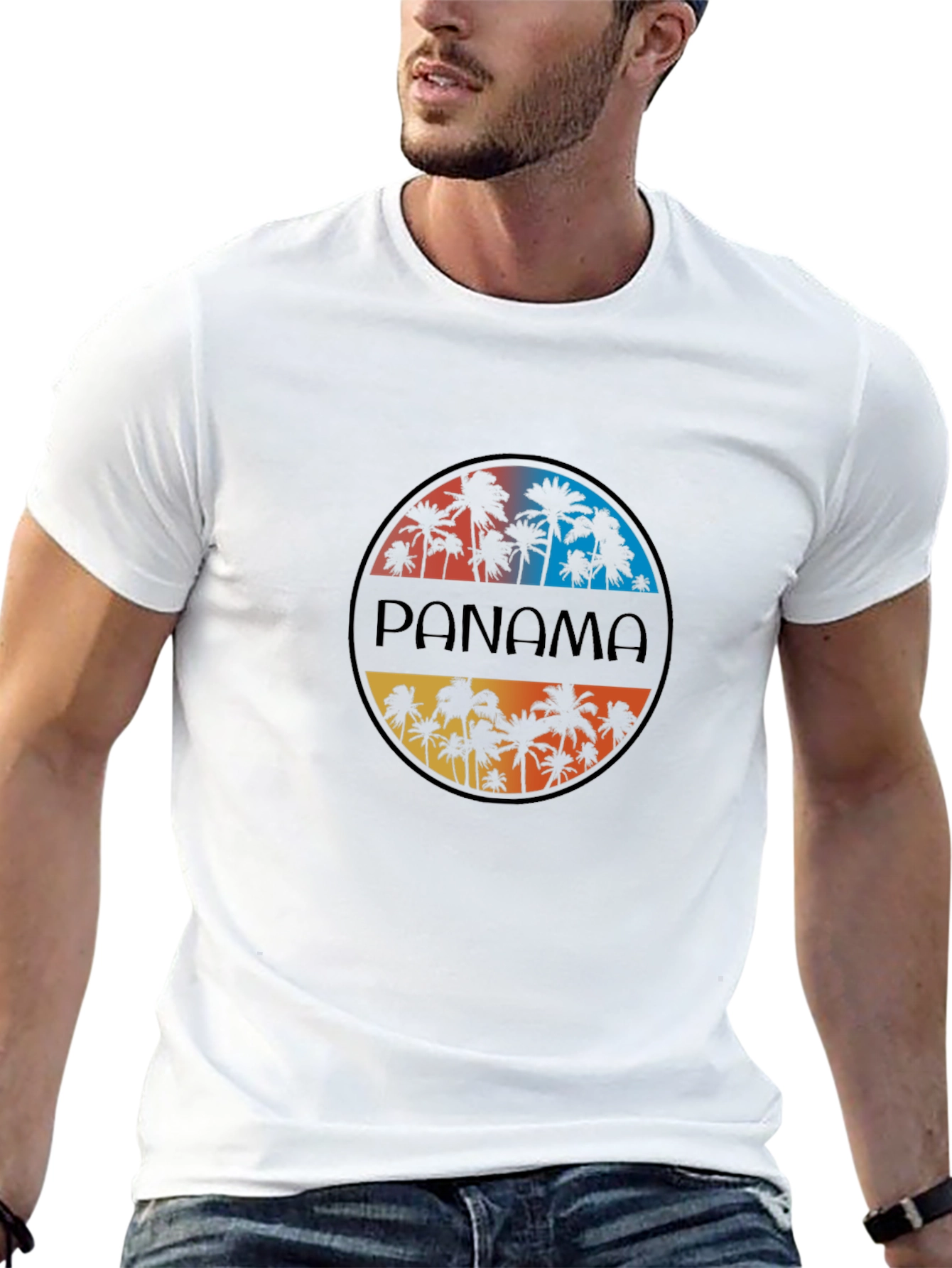 Panama Palm Tree Graphic T-Shirt