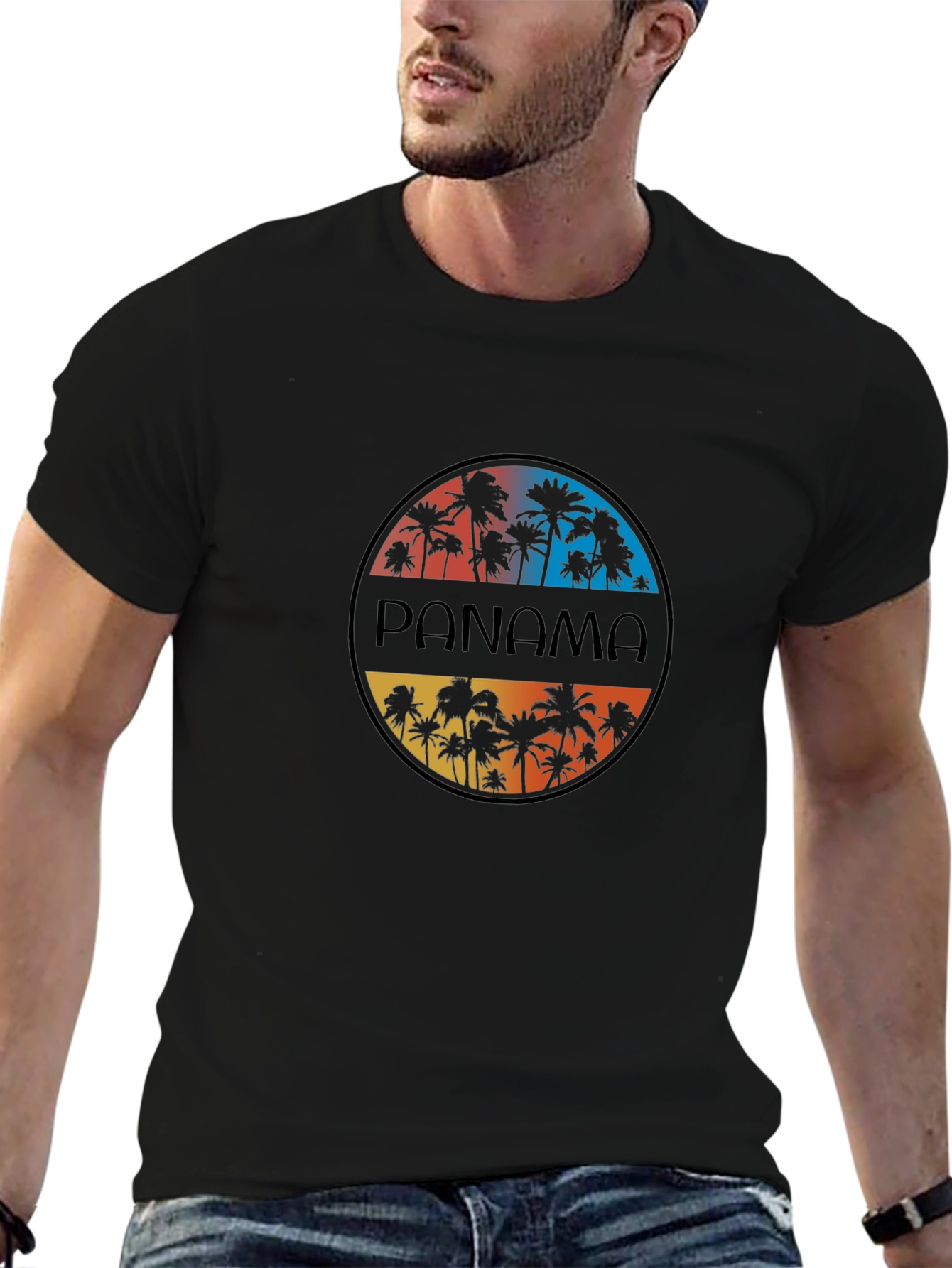 Panama Palm Tree Graphic T-Shirt