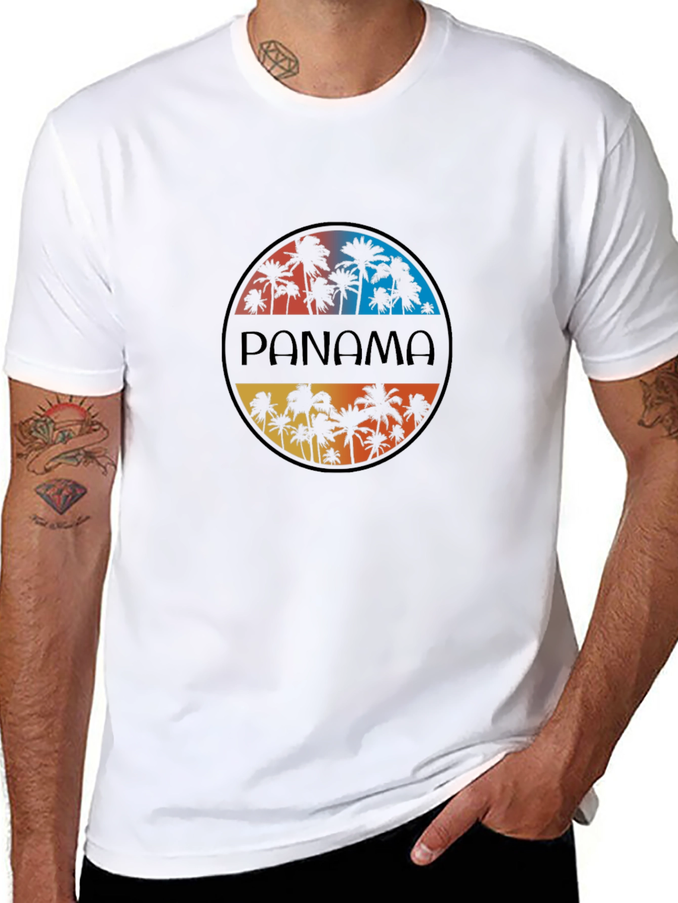 Panama Palm Tree Graphic T-Shirt
