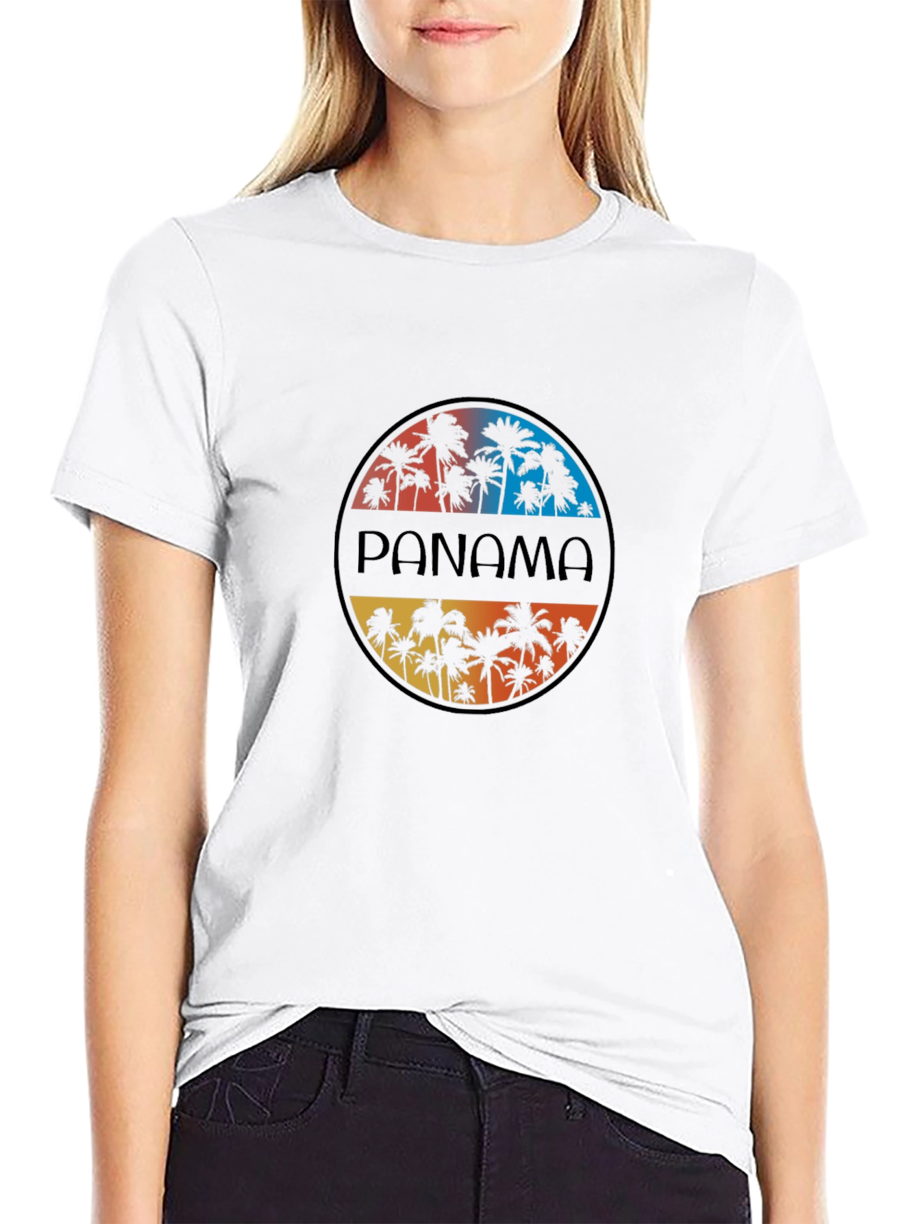 Panama Palm Tree Graphic T-Shirt