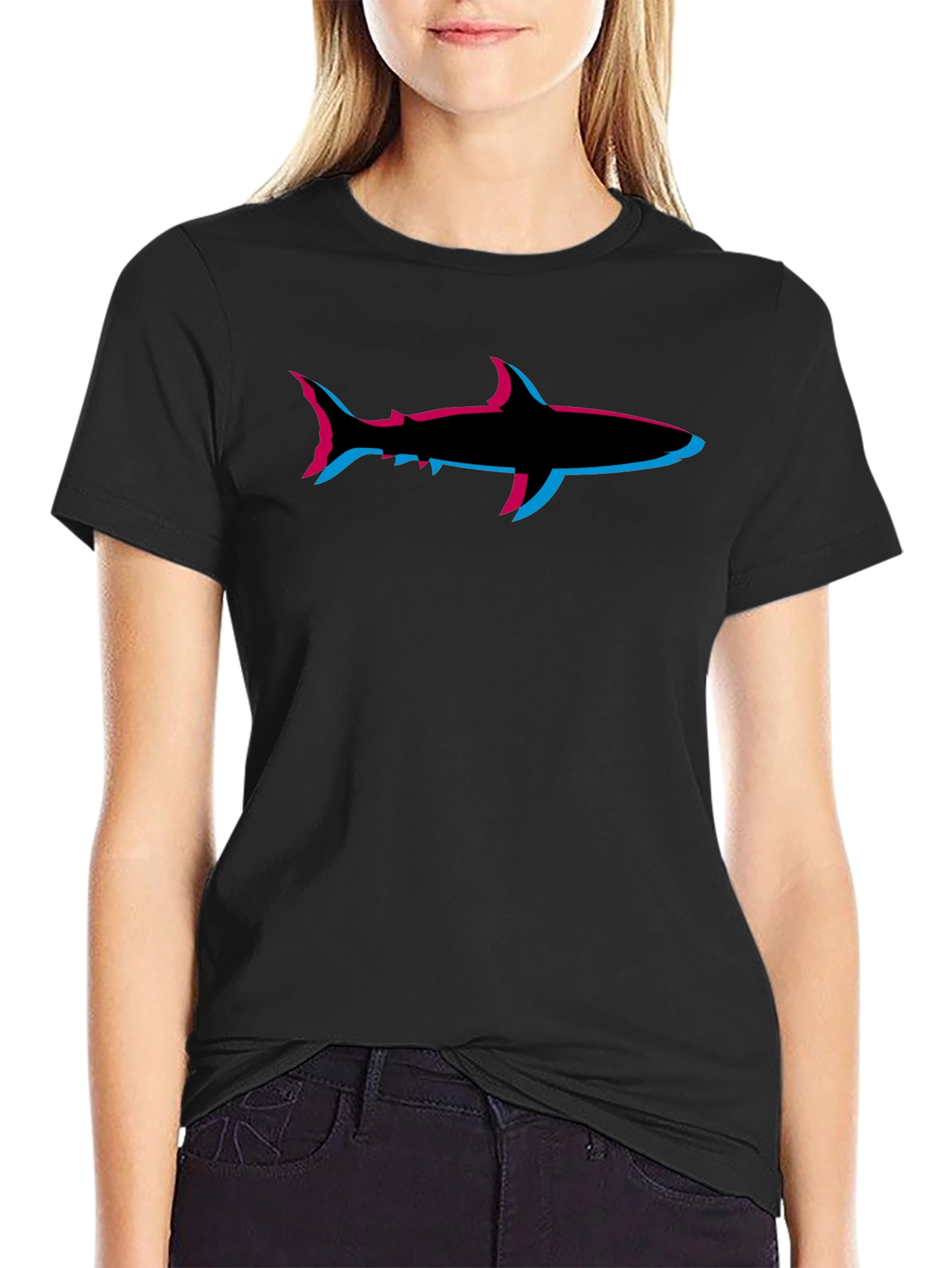Shark T-Shirt: Retro 3D Style