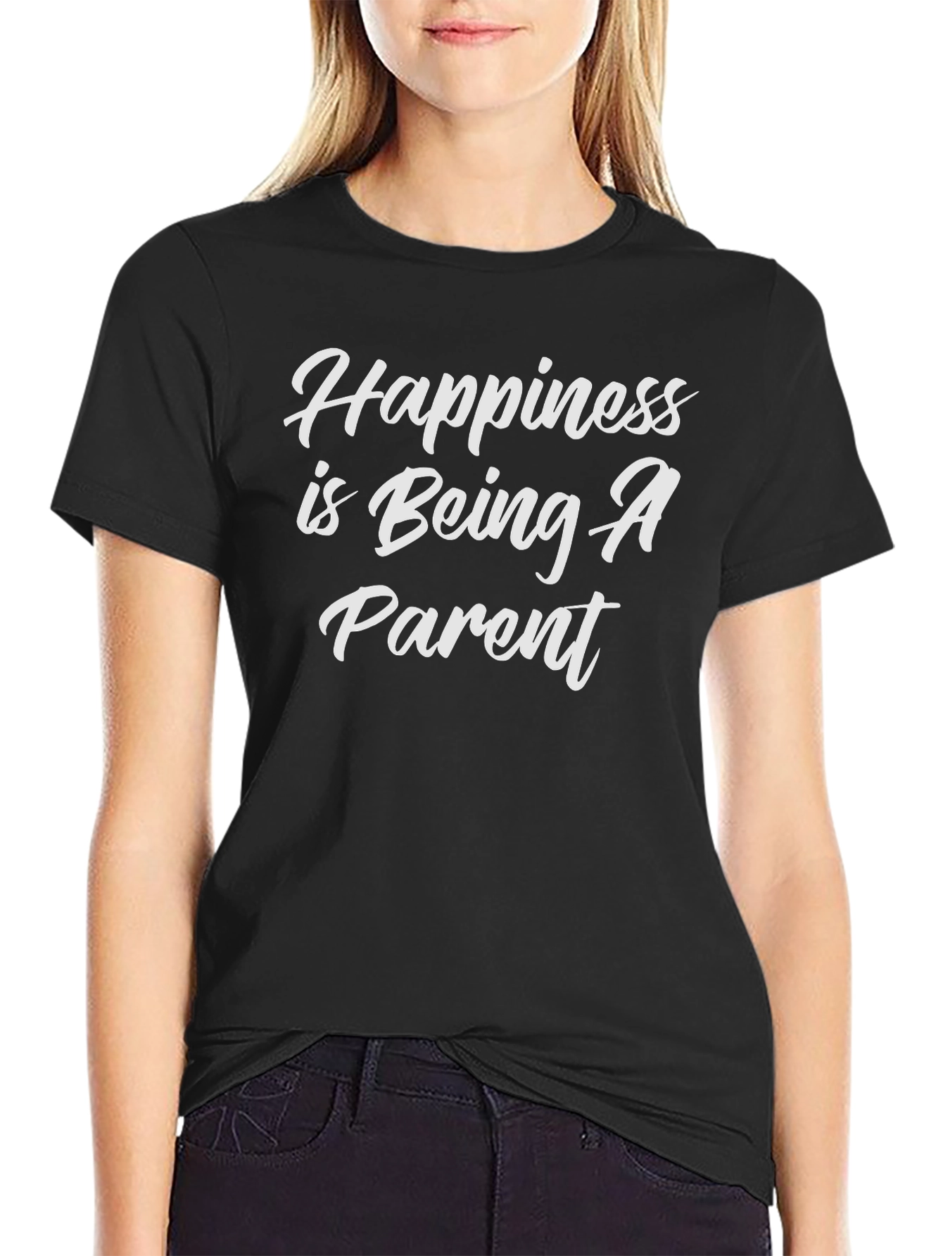 Happiness is Being A Parent T-Shirt - Black