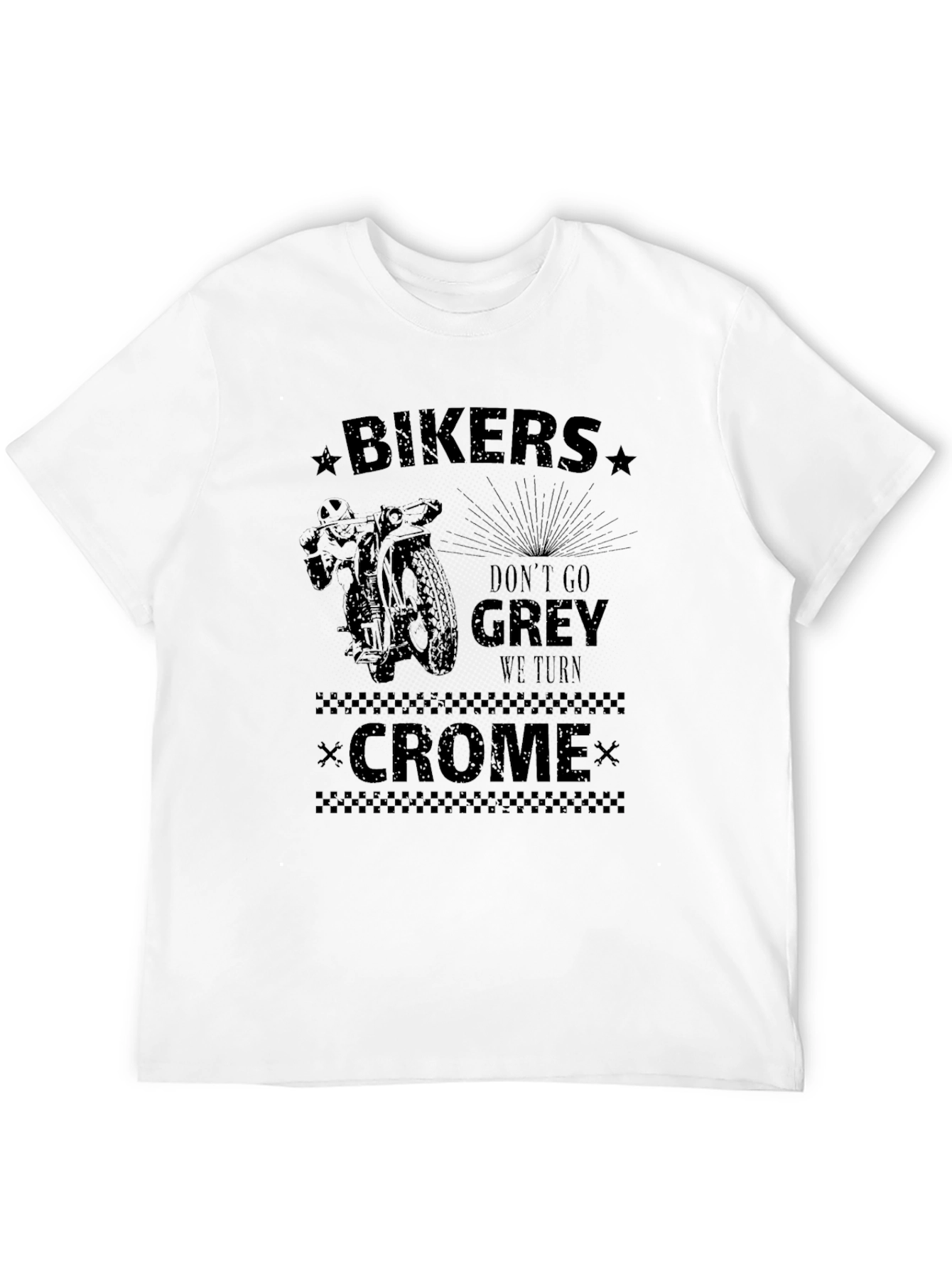 Bikers Dont Go Grey Black Graphic Tee