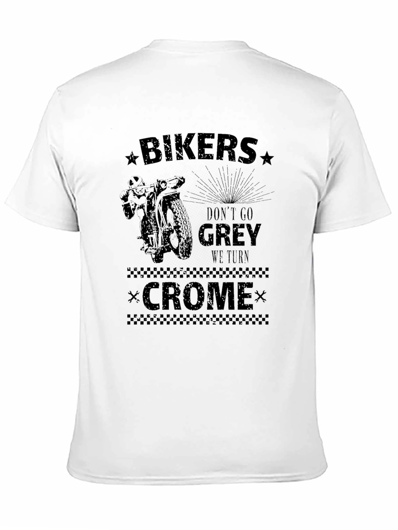 Bikers Dont Go Grey Black Graphic Tee