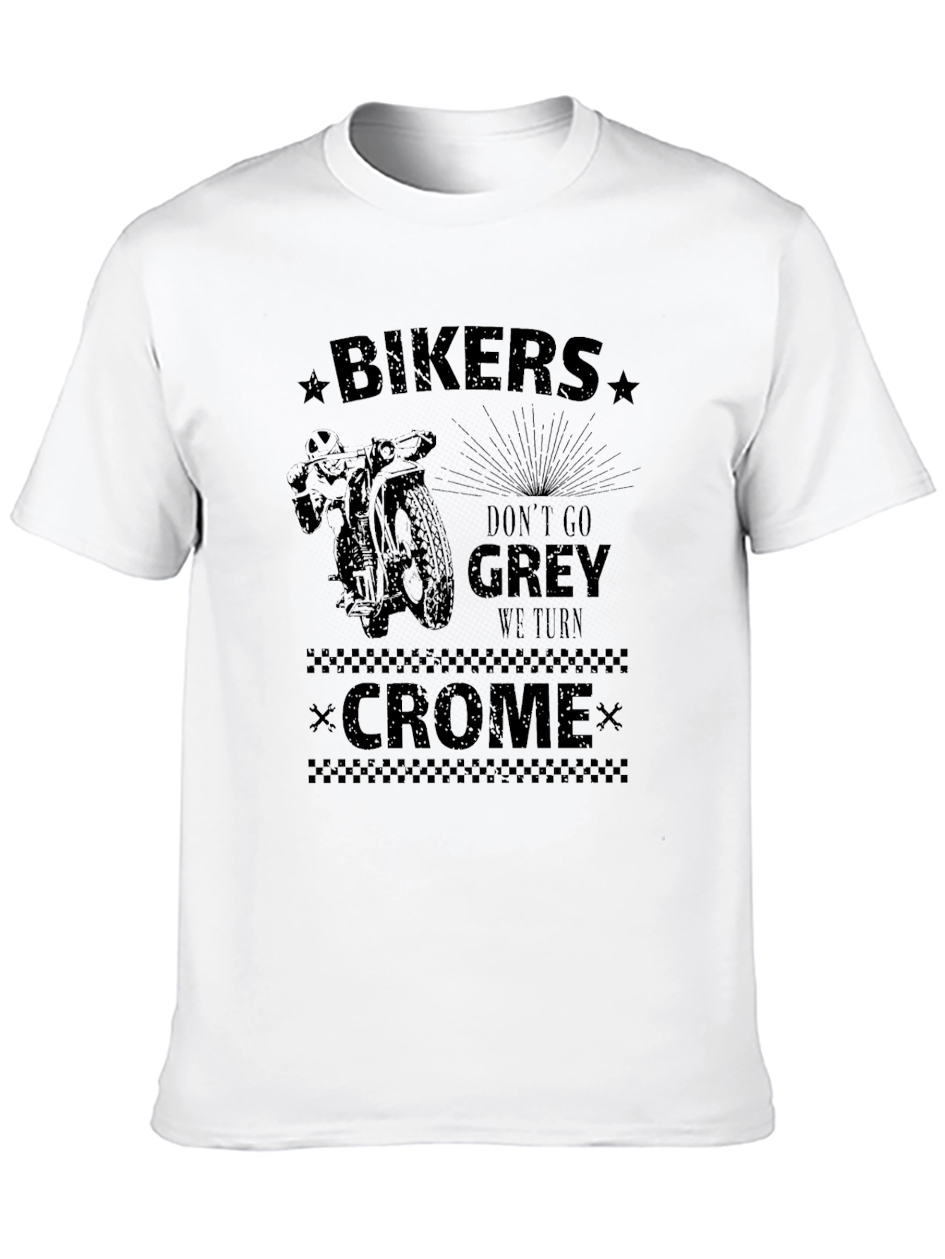 Bikers Dont Go Grey Black Graphic Tee