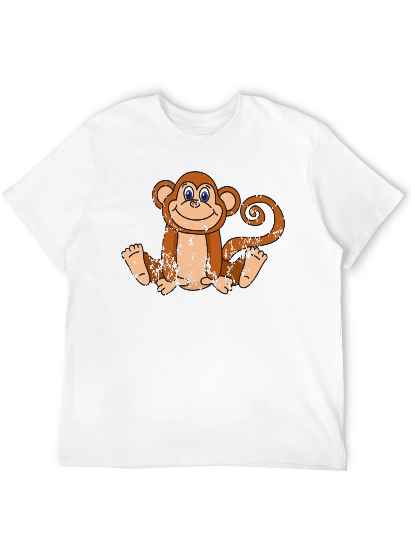 Smiling Monkey Graphic Tee - Casual Black T-Shirt