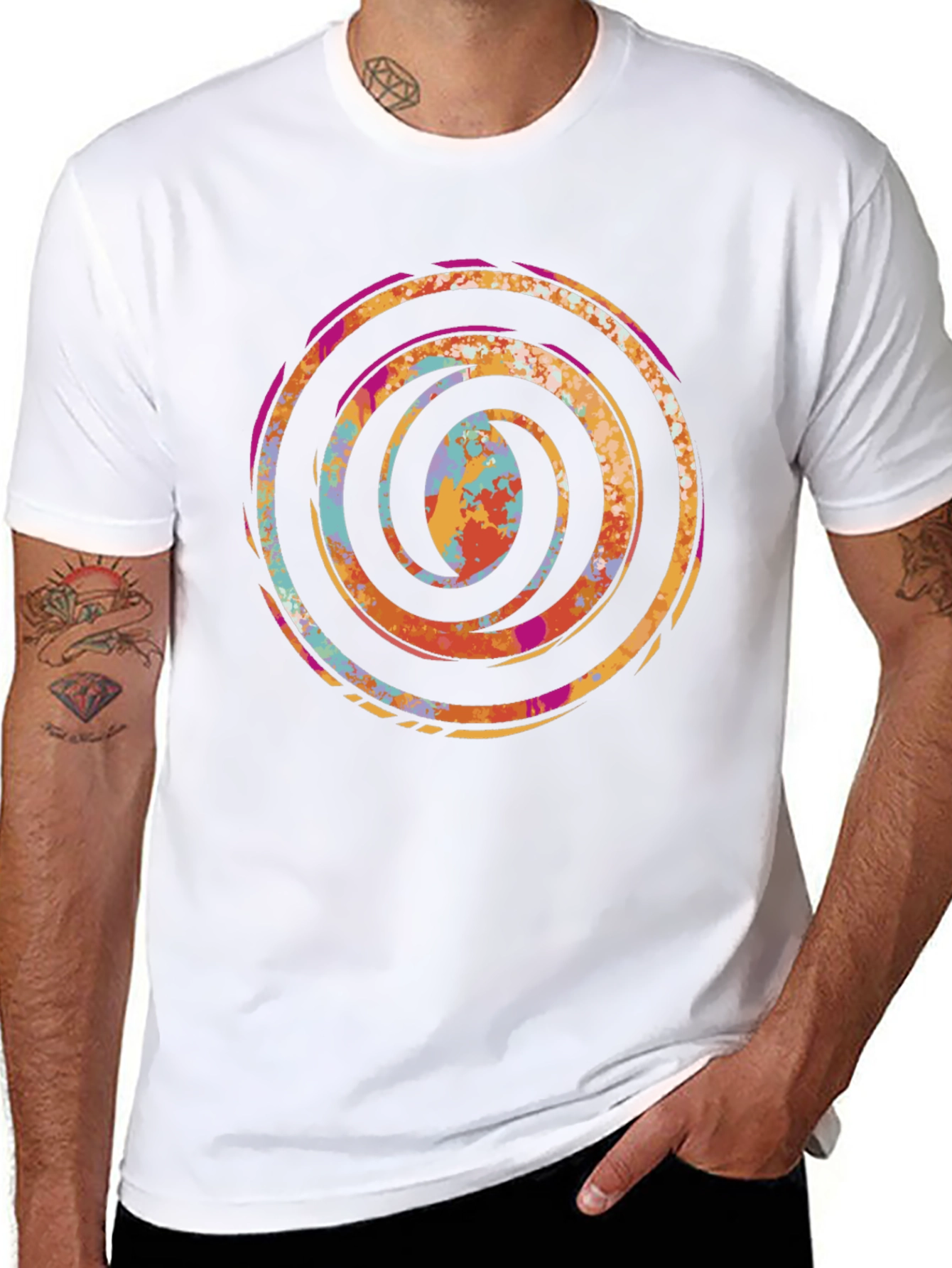 Abstract Swirl Graphic Tee - Stylish Cotton Comfort