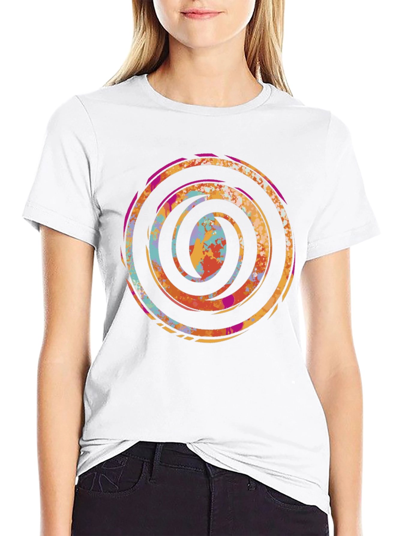 Abstract Swirl Graphic Tee - Stylish Cotton Comfort