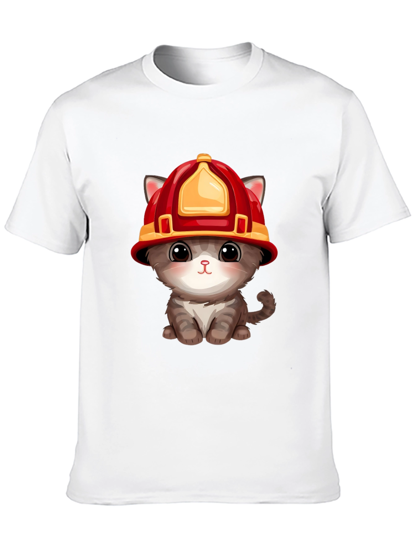Firefighter Kitten T-Shirt - Cute Rescue Cat Tee