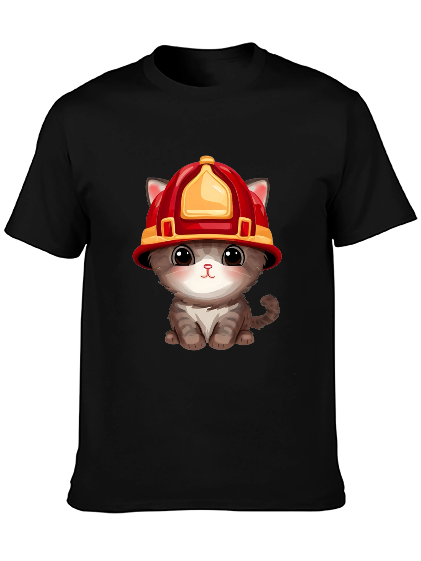 Firefighter Kitten T-Shirt - Cute Rescue Cat Tee
